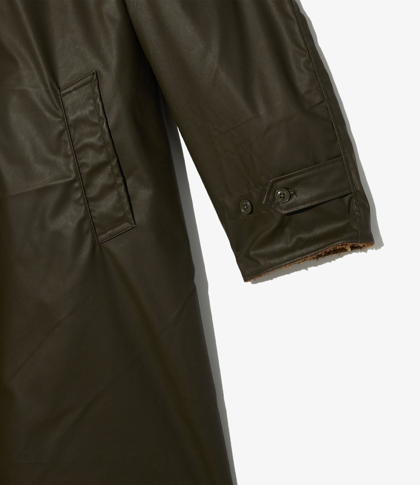 Shawl Collar Reversible Coat - Brown Polyester Coated Cloth