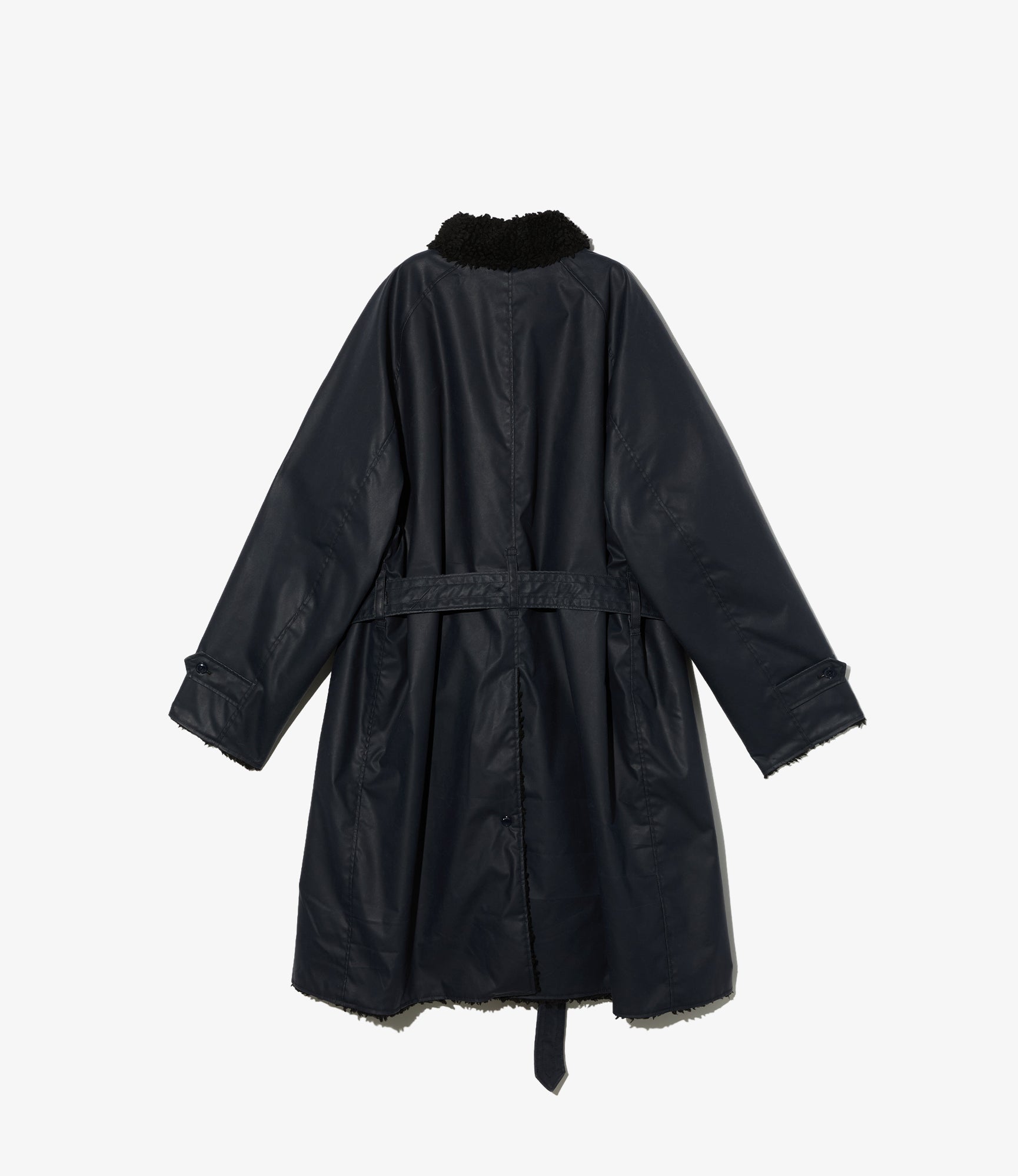 Shawl Collar Reversible Coat - Dk. Navy Polyester Coated Cloth