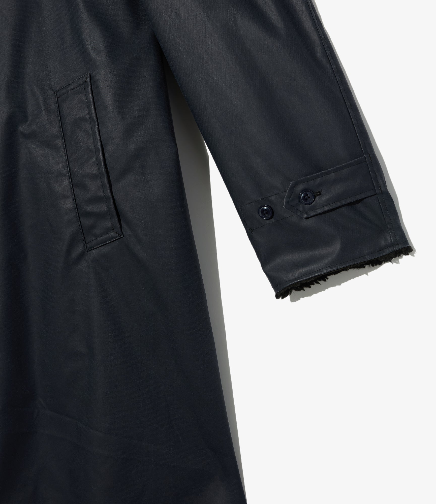 Shawl Collar Reversible Coat - Dk. Navy Polyester Coated Cloth