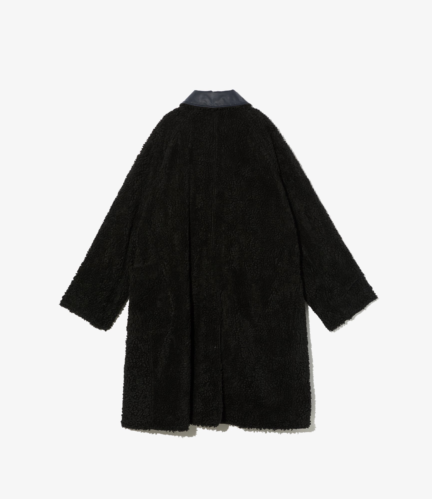 Shawl Collar Reversible Coat - Dk. Navy Polyester Coated Cloth
