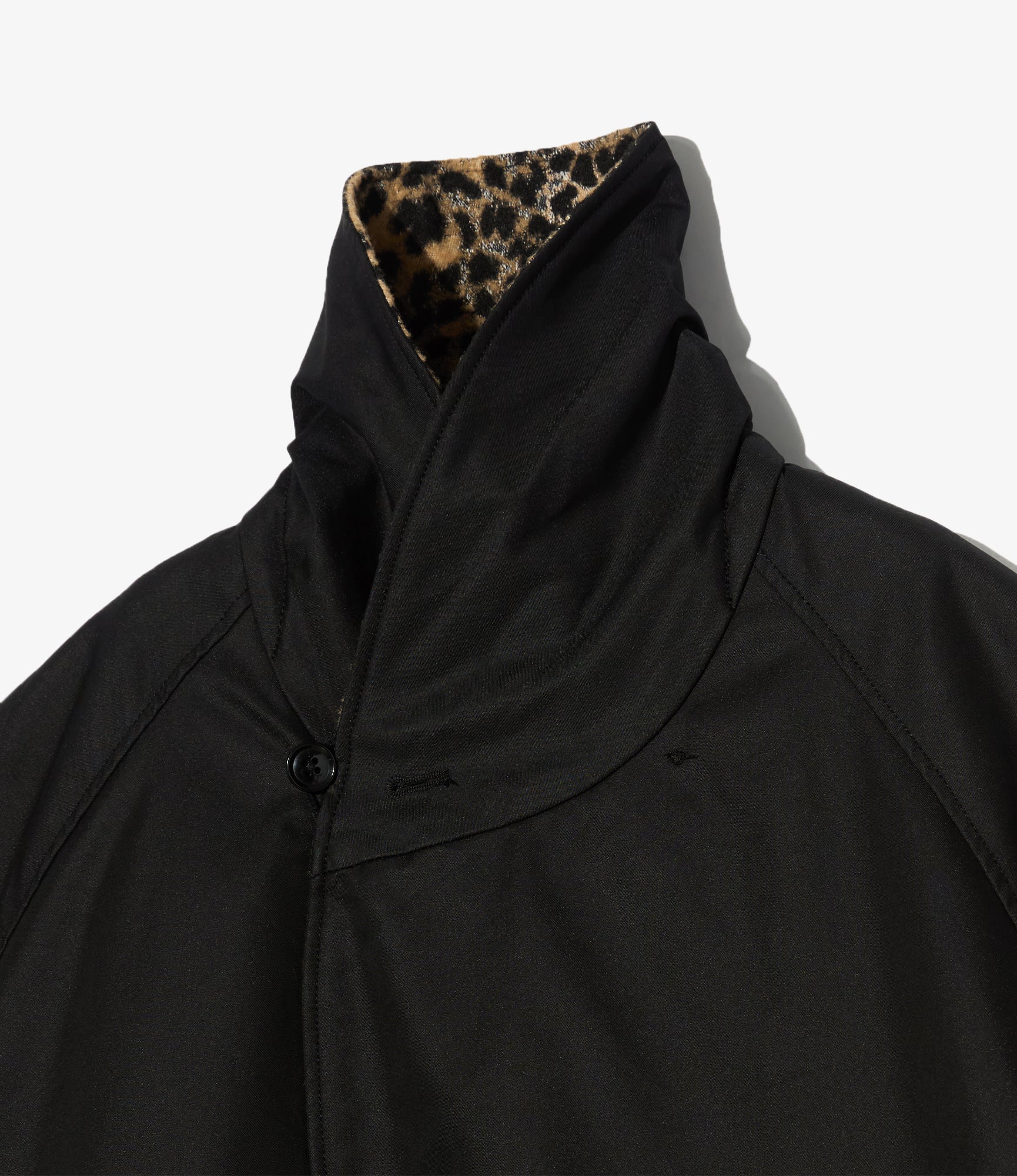 Shawl Collar Reversible Coat - Black CP Iridescent Twill