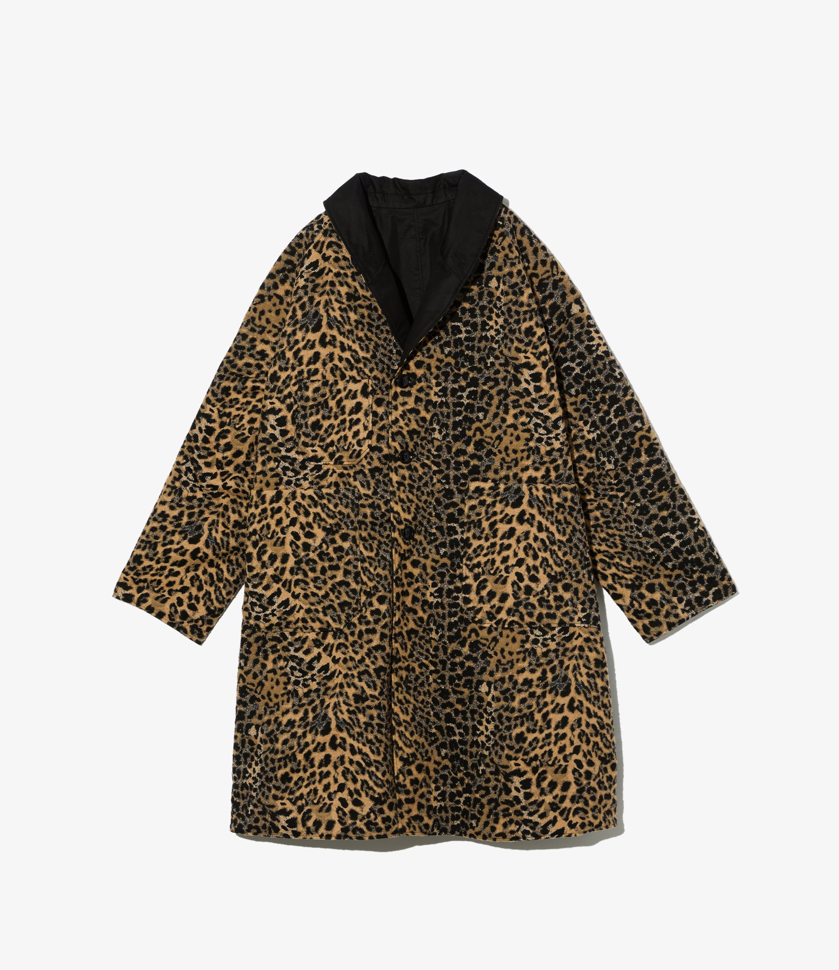 Shawl Collar Reversible Coat - Black CP Iridescent Twill