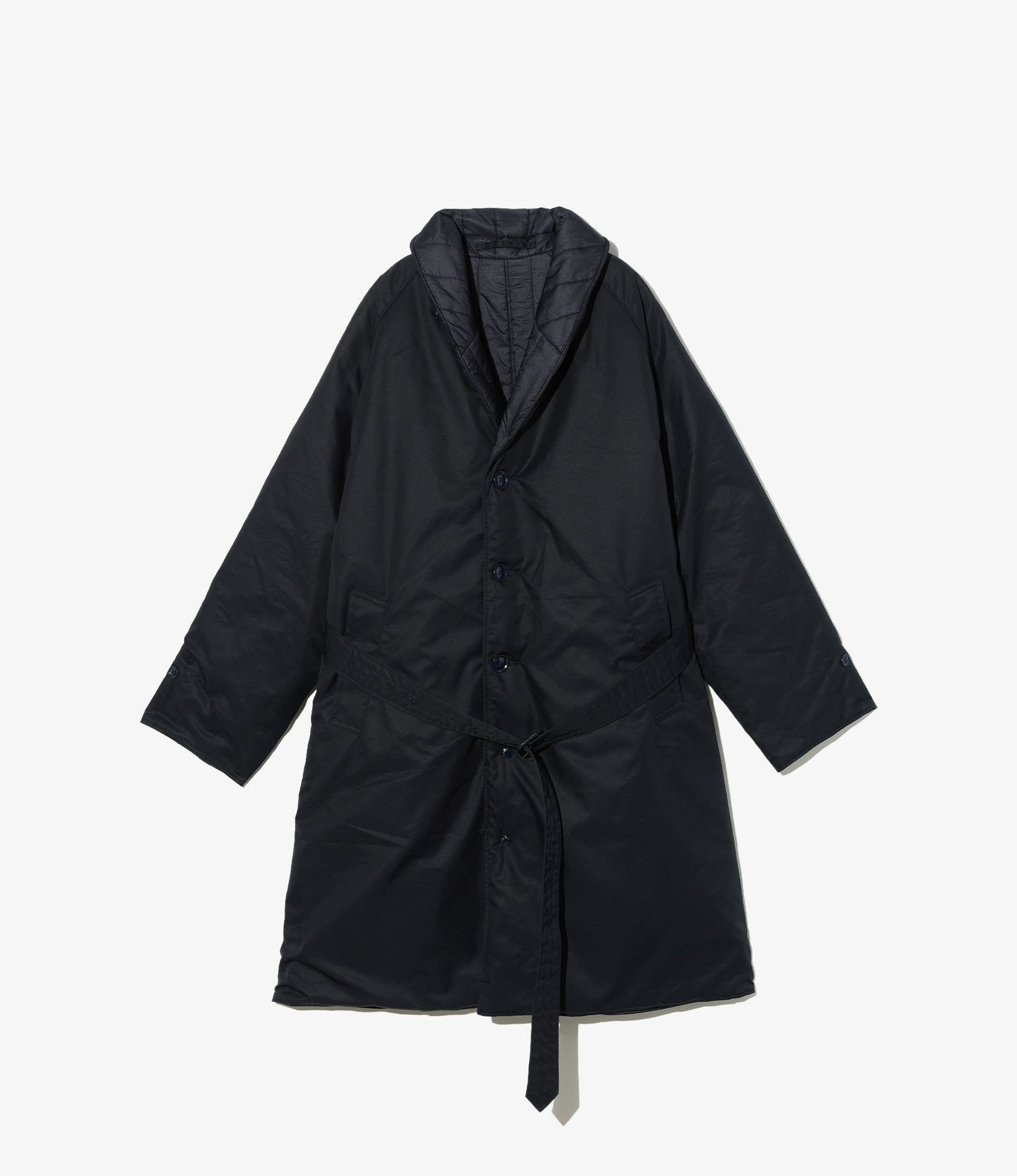 Shawl Collar Reversible Coat - Dk. Navy CP Iridescent Twill