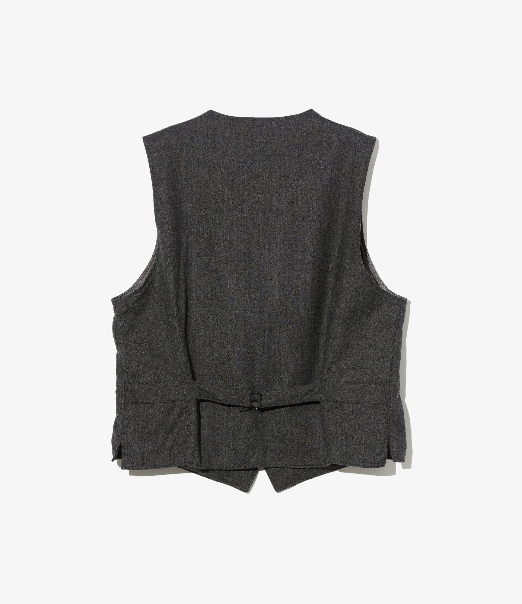 Shawl Collar Cinch Vest - Dk. Grey High Count Worsted Wool