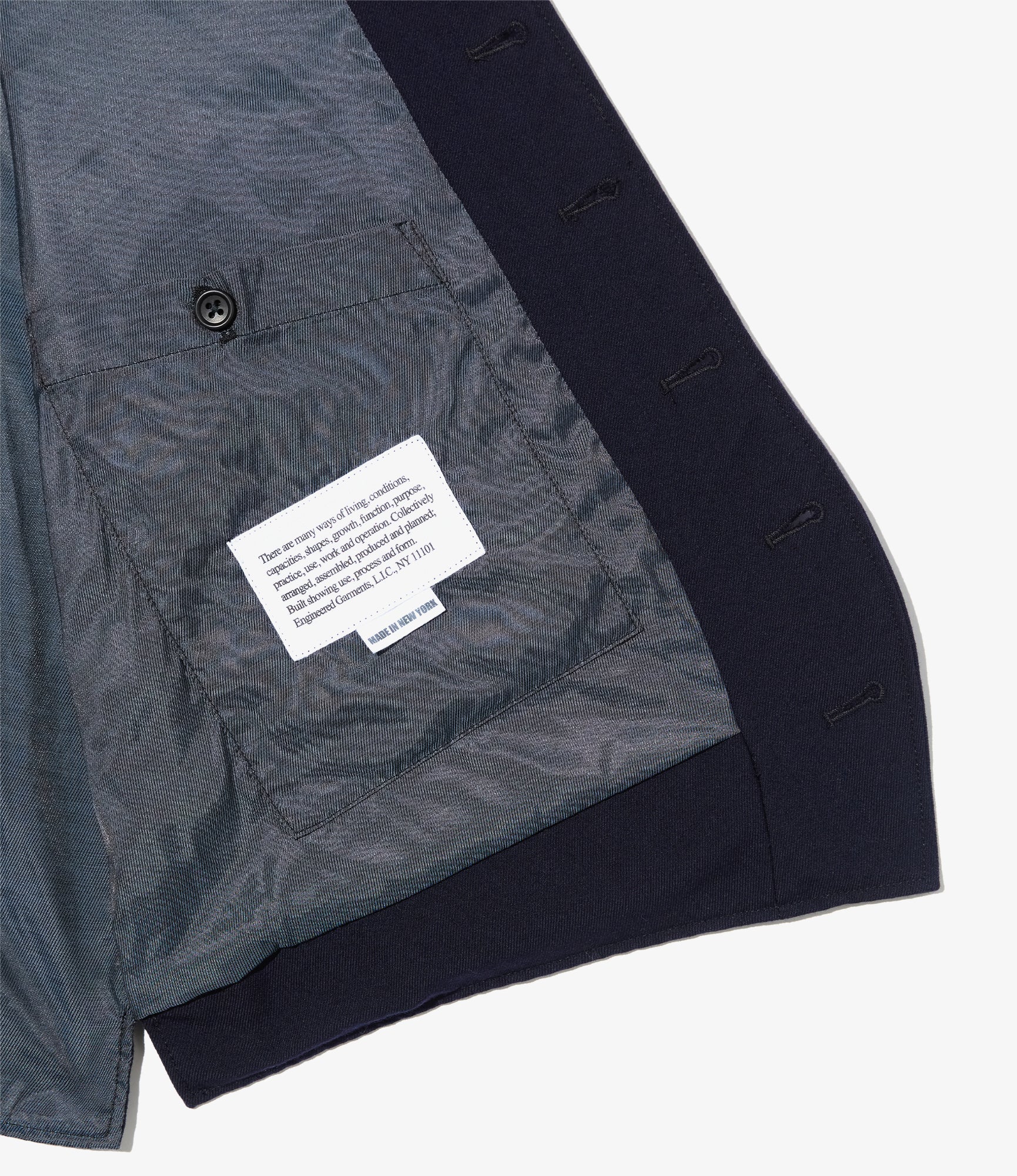 Shawl Collar Cinch Vest - Dk. Navy Wool Uniform Serge