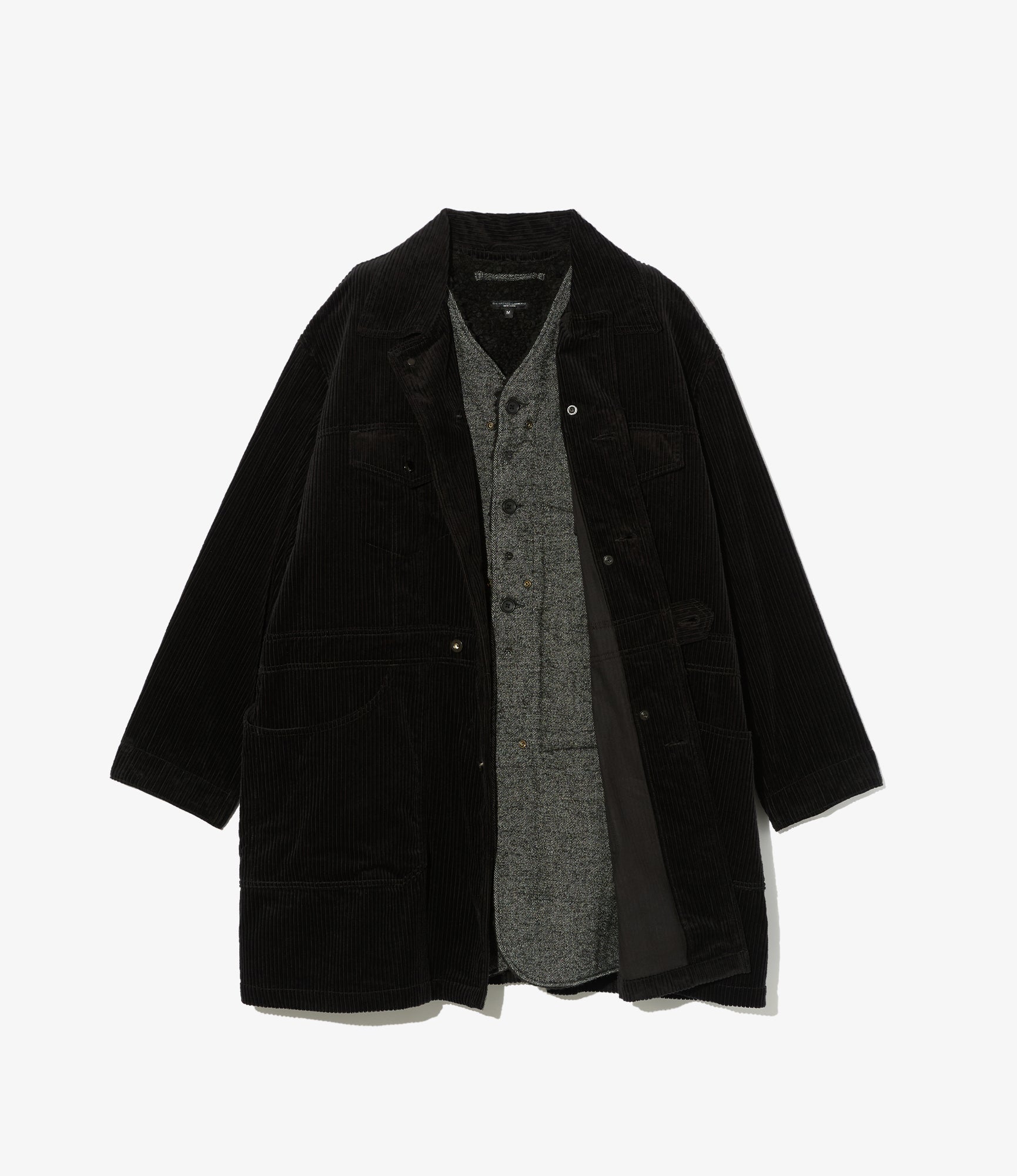 Shop Coat - Black Cotton 4.5W Corduroy