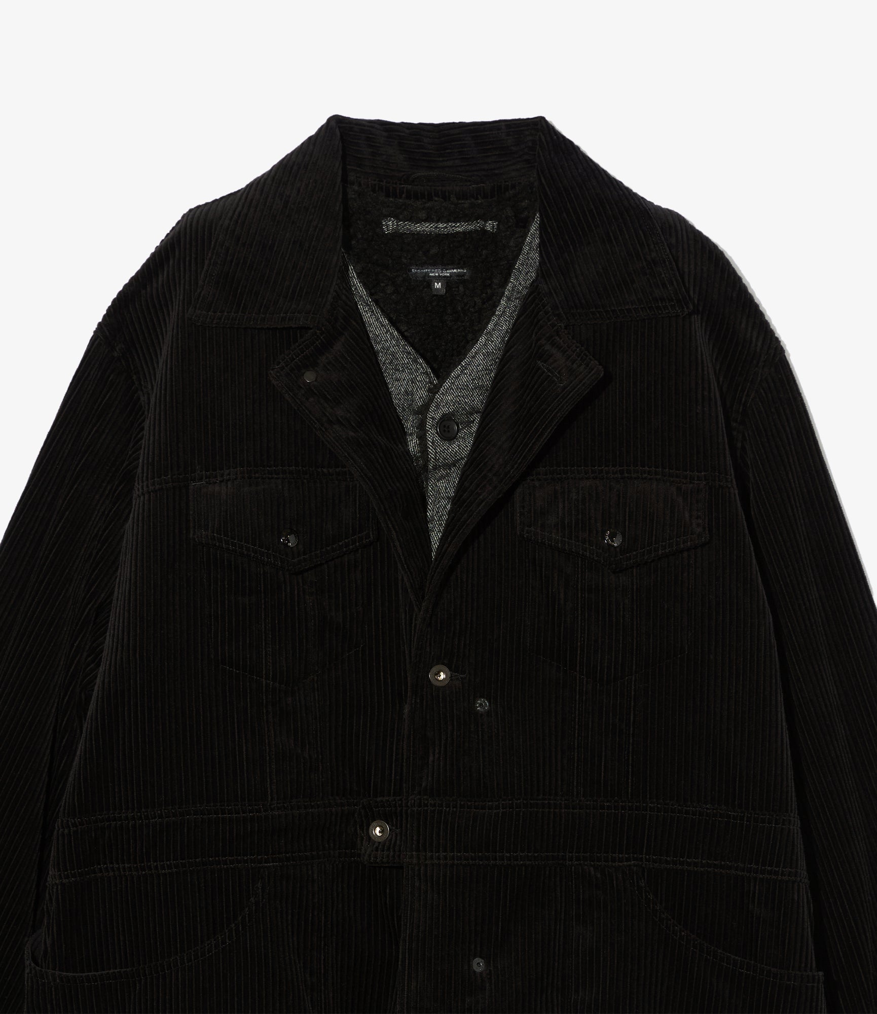 Shop Coat - Black Cotton 4.5W Corduroy