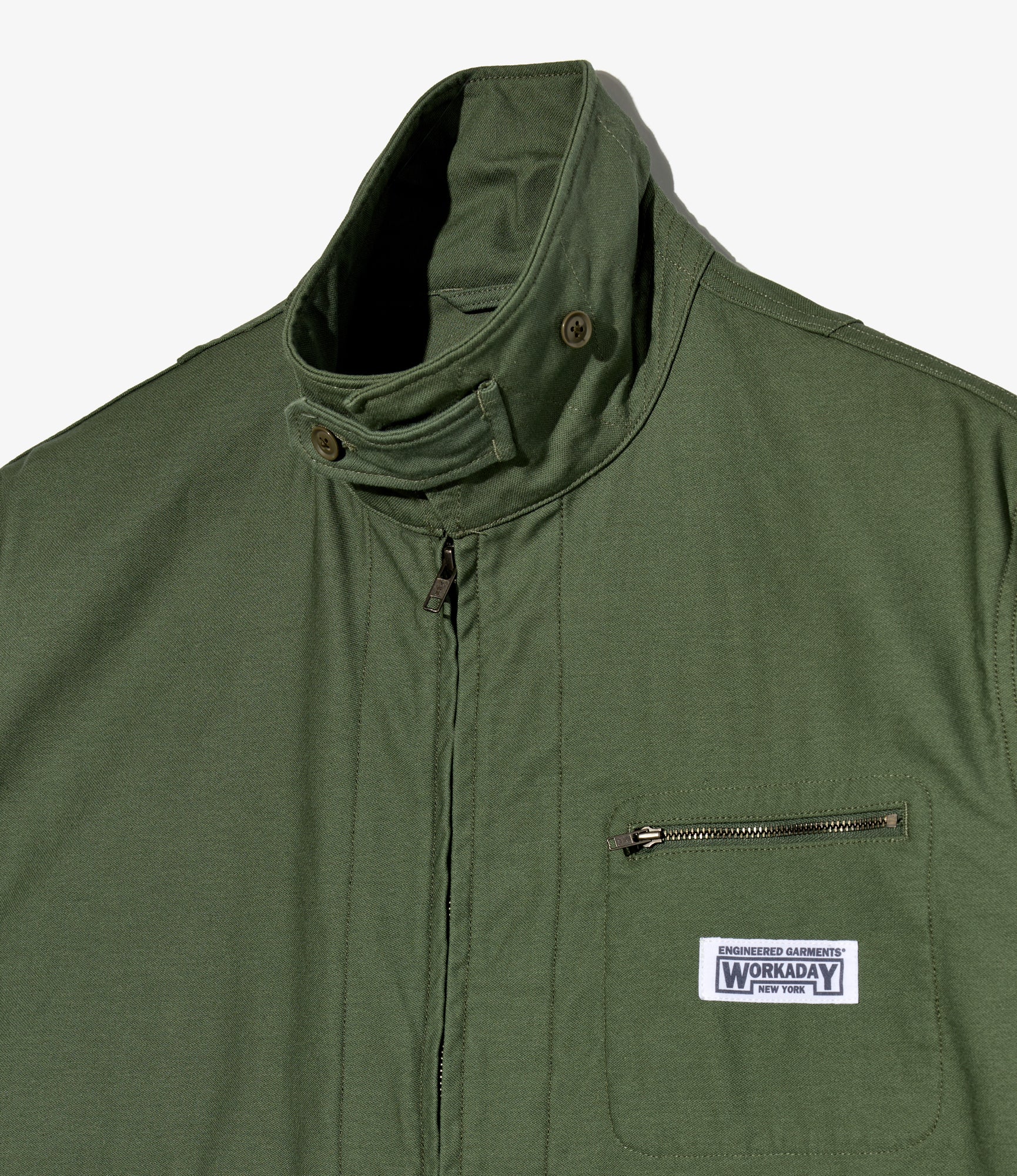 Short Jacket - Olive Cotton Reverse Sateen