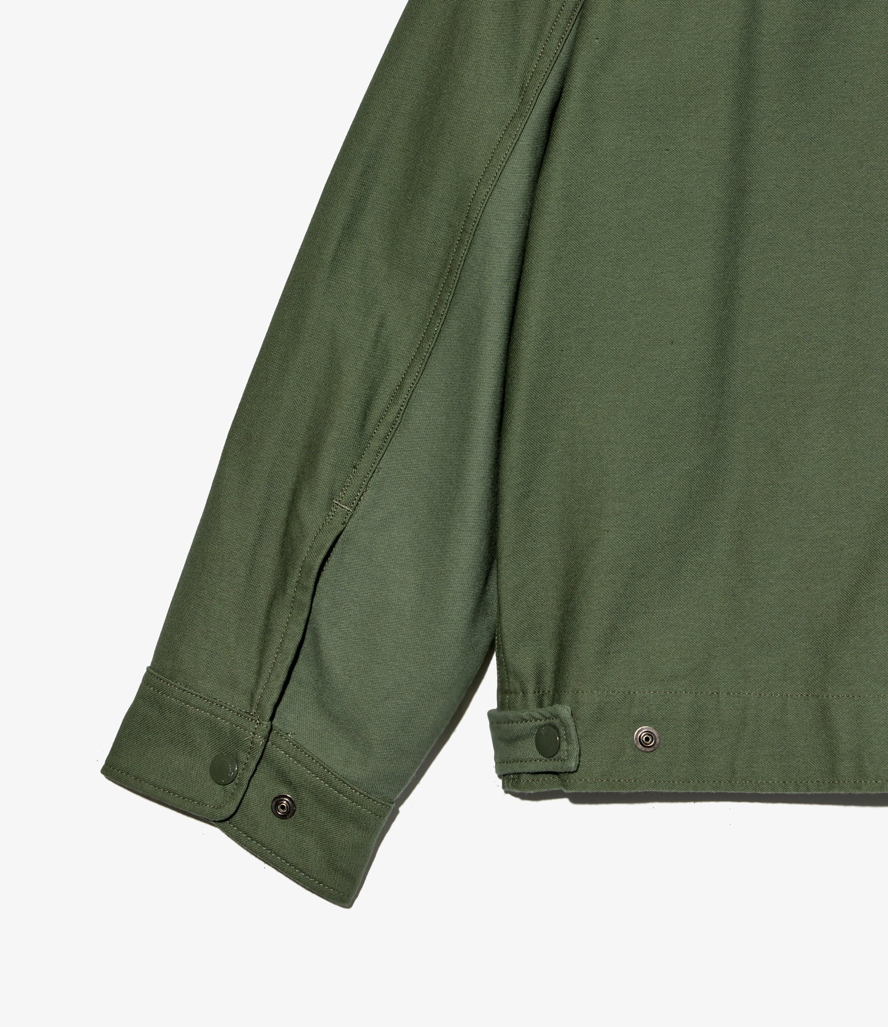 Short Jacket - Olive Cotton Reverse Sateen