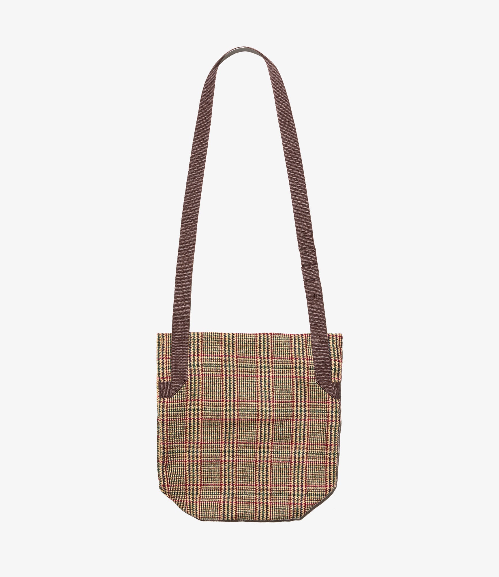 Shoulder Pouch - Tan/Red Wool Poly Glen Plaid