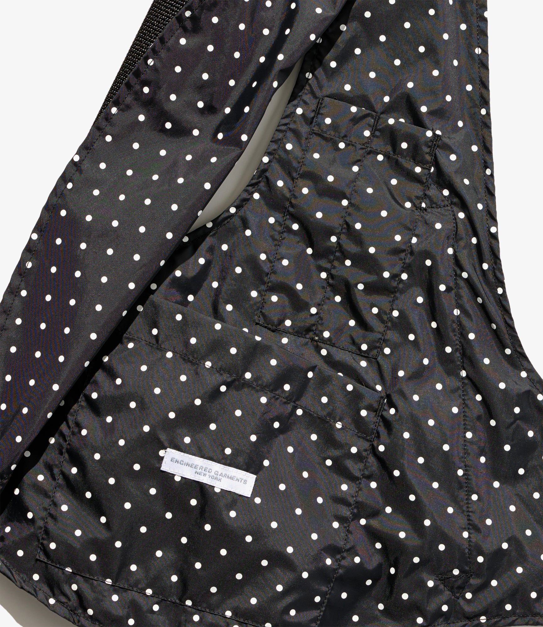 Shoulder Vest - Black Nylon Polka Dot Taffeta