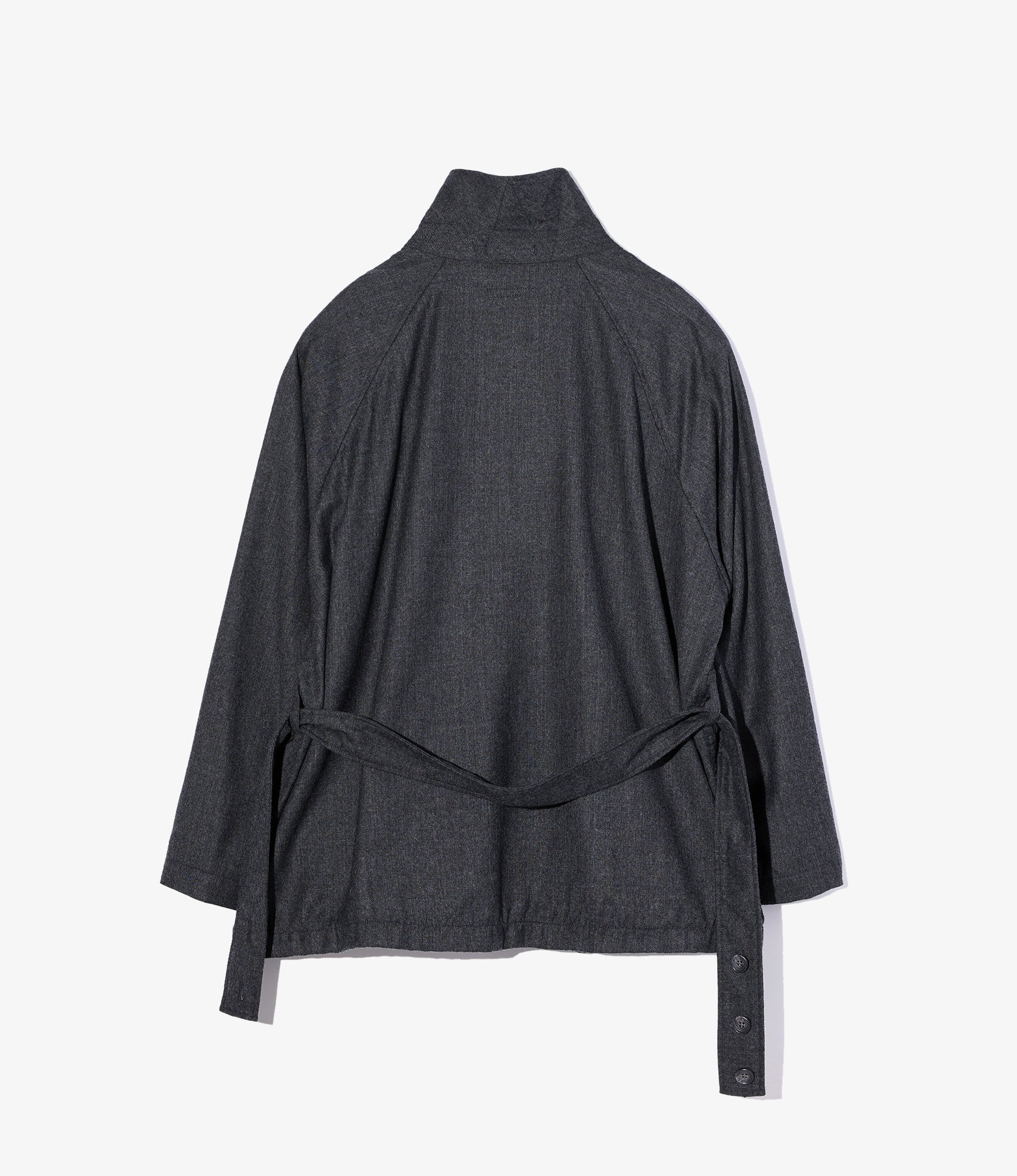 Smoking Jacket - Charcoal High Count Worsted Wool