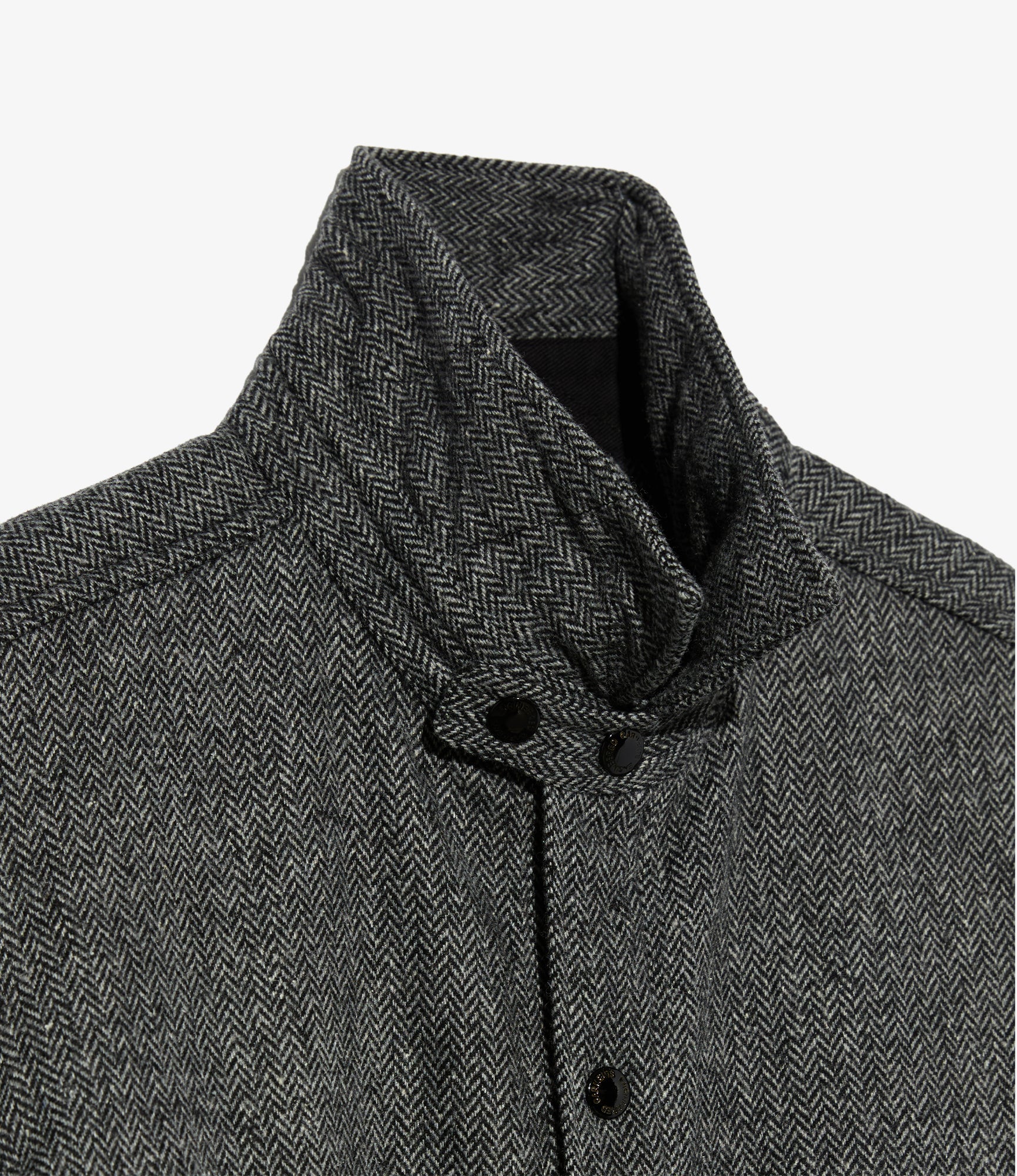 Stag Shirt Jacket - Grey Poly Wool Herringbone