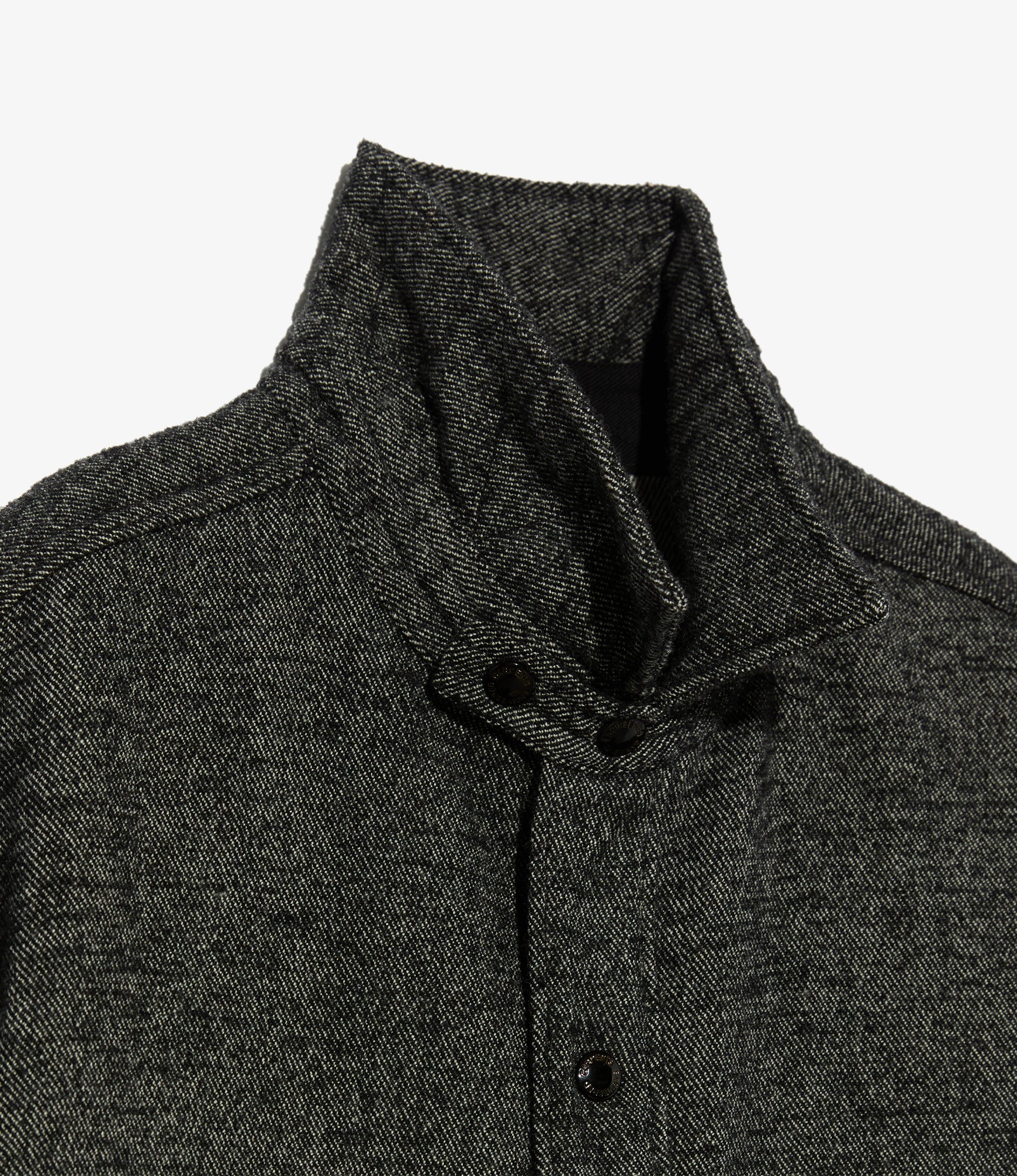 Stag Shirt Jacket - Charcoal Wool Poly Shaggy Twill
