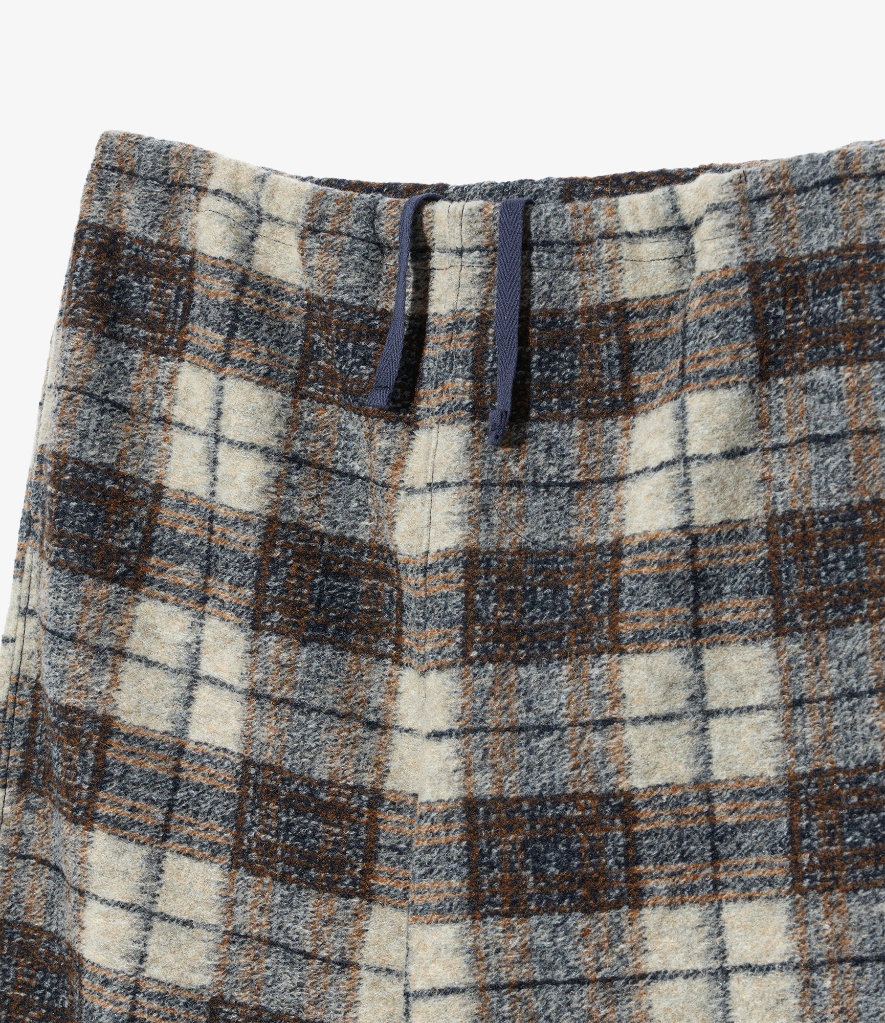 Women's STK Pant - Khaki/Navy Poly Wool Knit Plaid