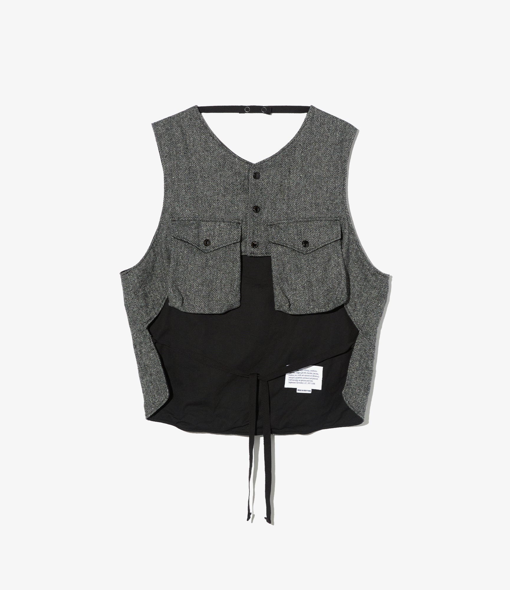 Support Vest - Grey Poly Wool Herringbone