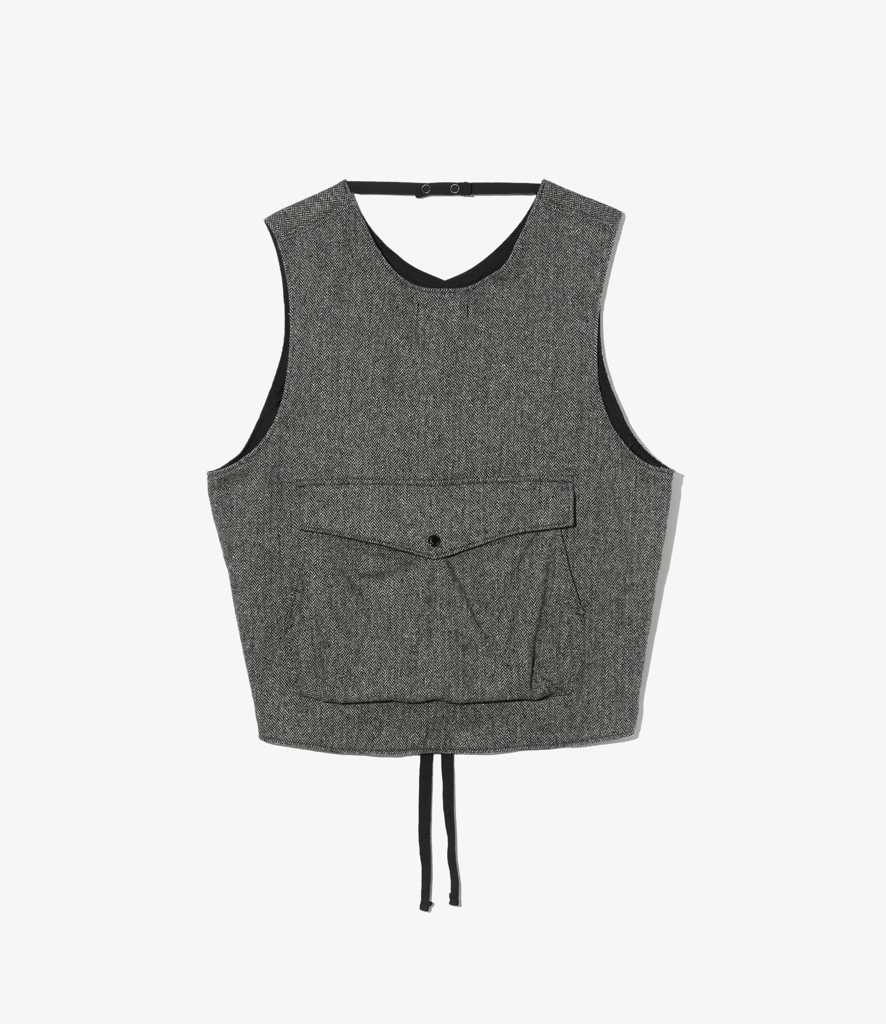 Support Vest - Grey Poly Wool Herringbone