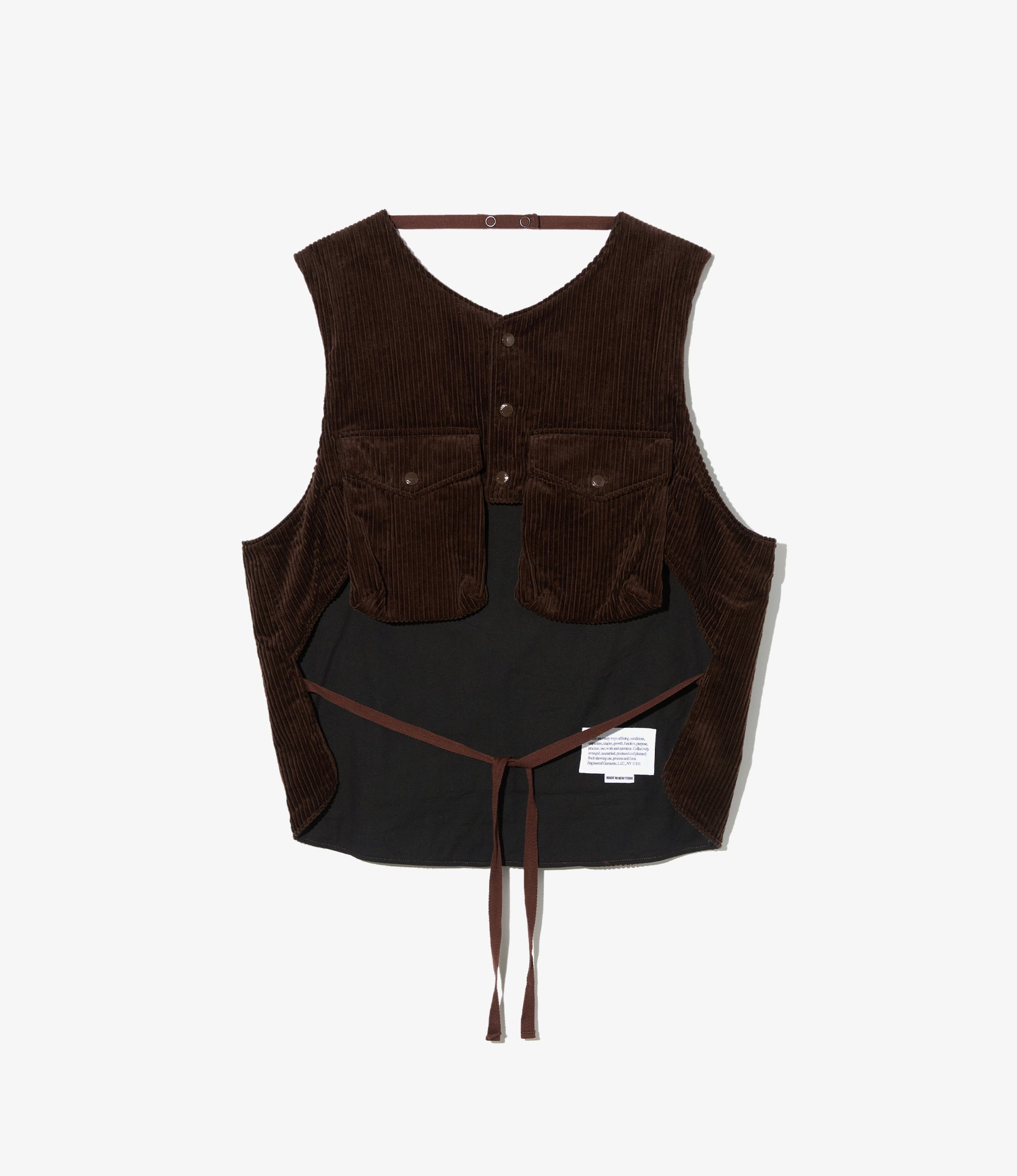 Support Vest - Dk. Brown Cotton 4.5W Corduroy