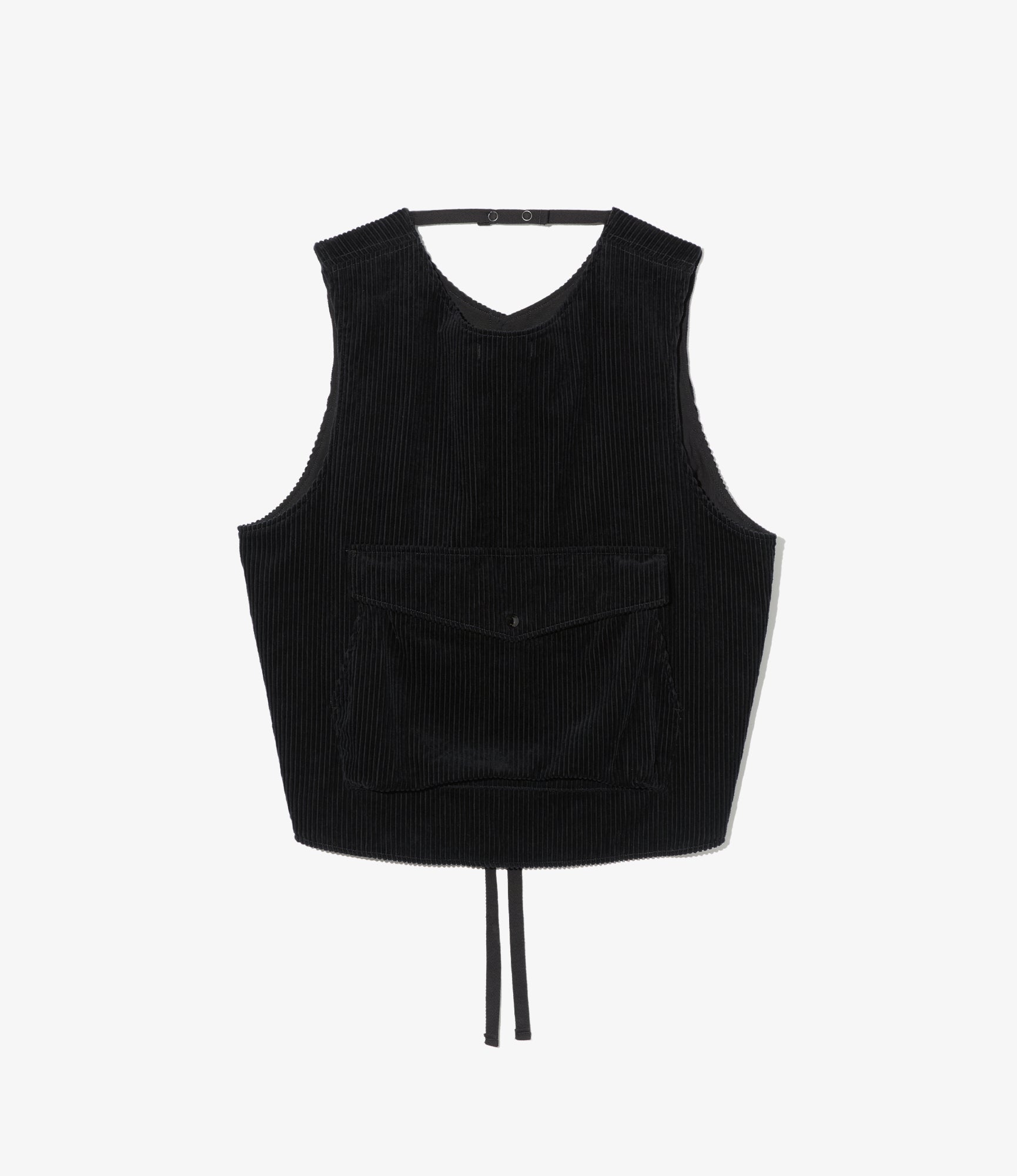 Support Vest - Black Cotton 4.5W Corduroy