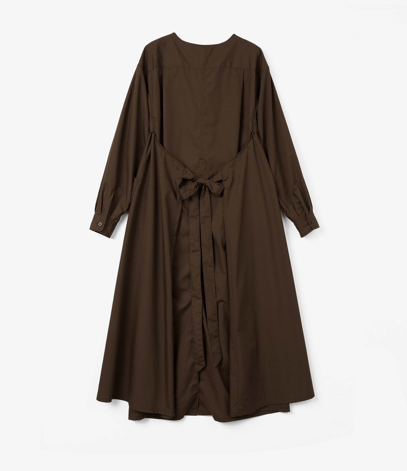 Women's Tie Dress - Brown Imperial Broadcloth