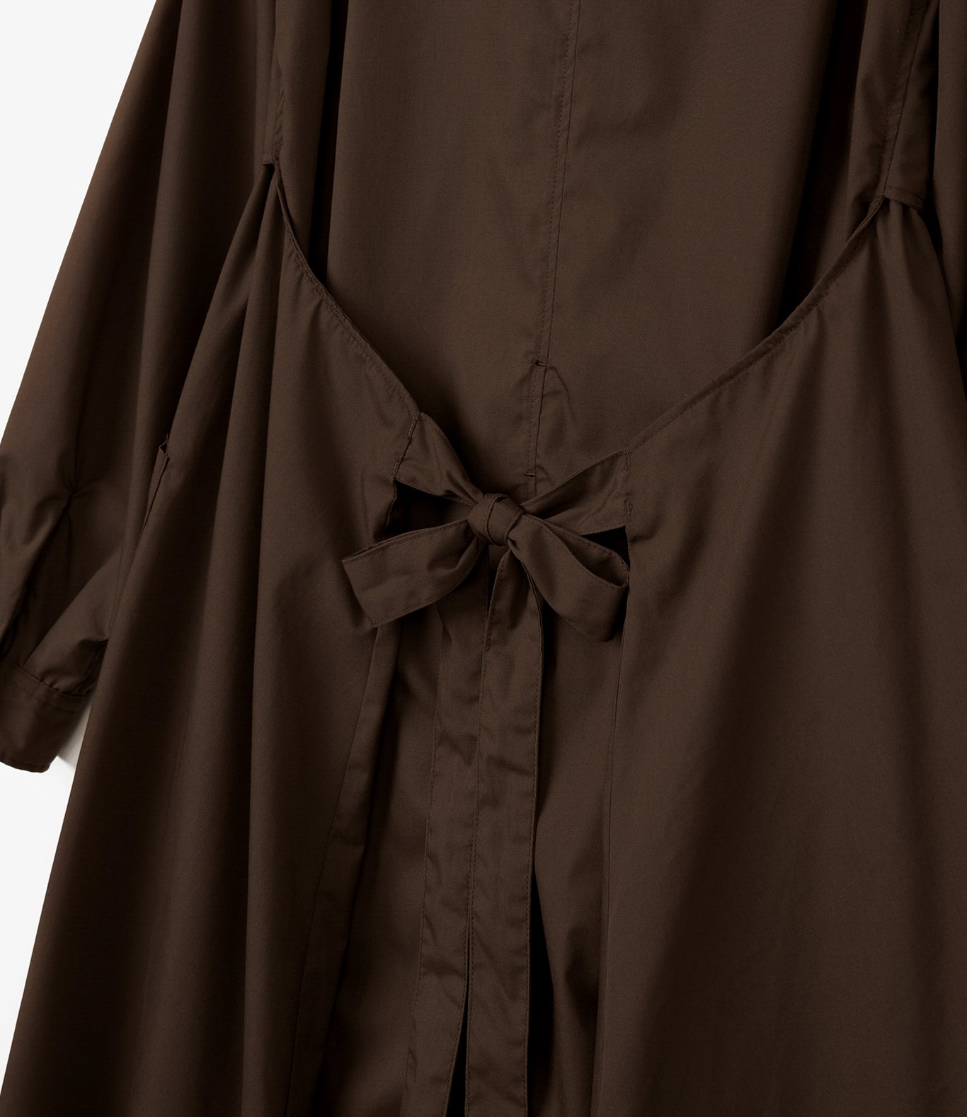 Women's Tie Dress - Brown Imperial Broadcloth