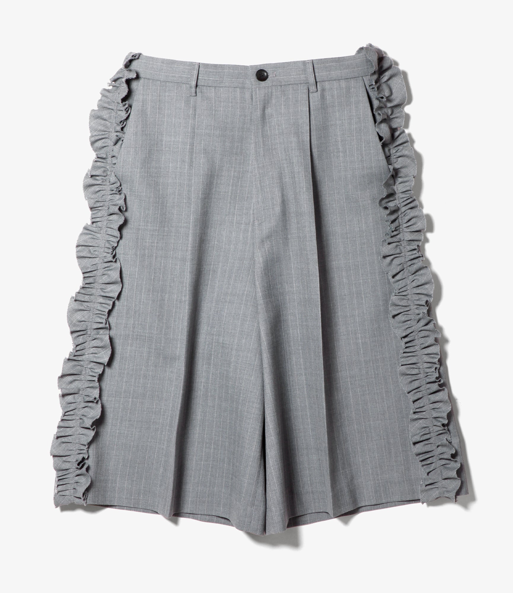 Women's Three Quarters Frill Side Pant - H. Grey - Gabardine