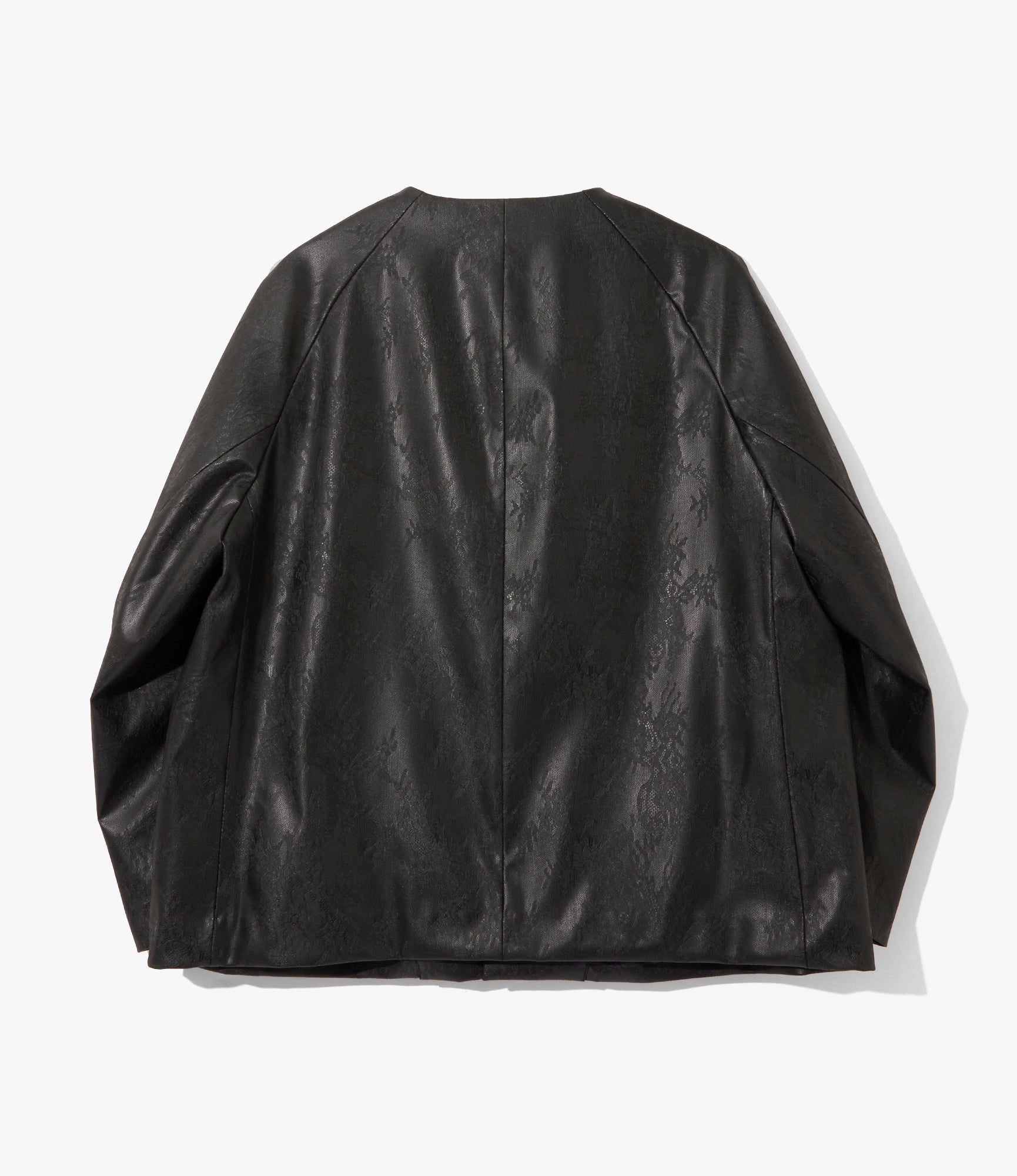 Women's Frill Pockets Coveralls - Black - Synthetic Leather