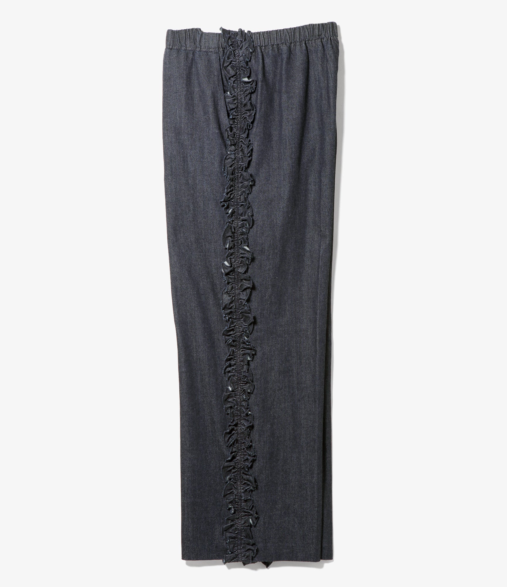 Women's Frill Side Flare Pant - Indigo - Denim