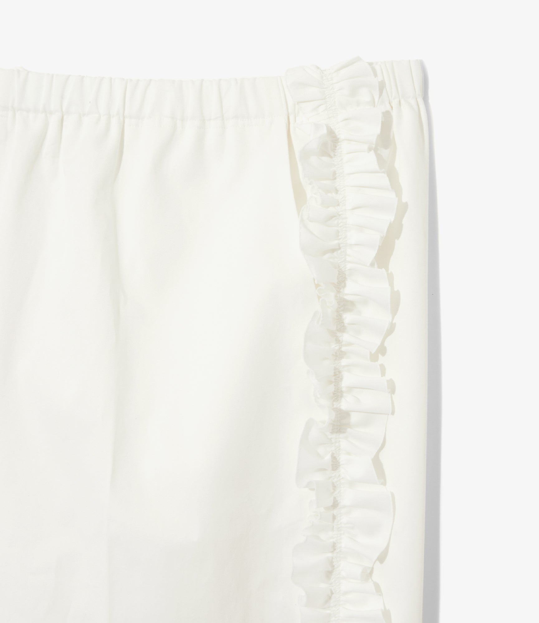 Women's Frill Side Flare Pant - White - Twill