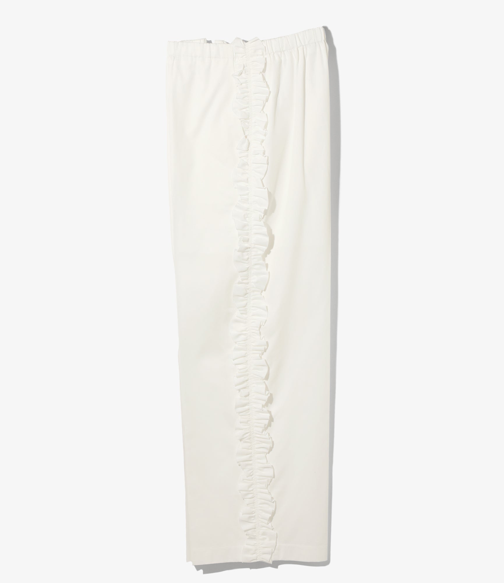 Women's Frill Side Flare Pant - White - Twill