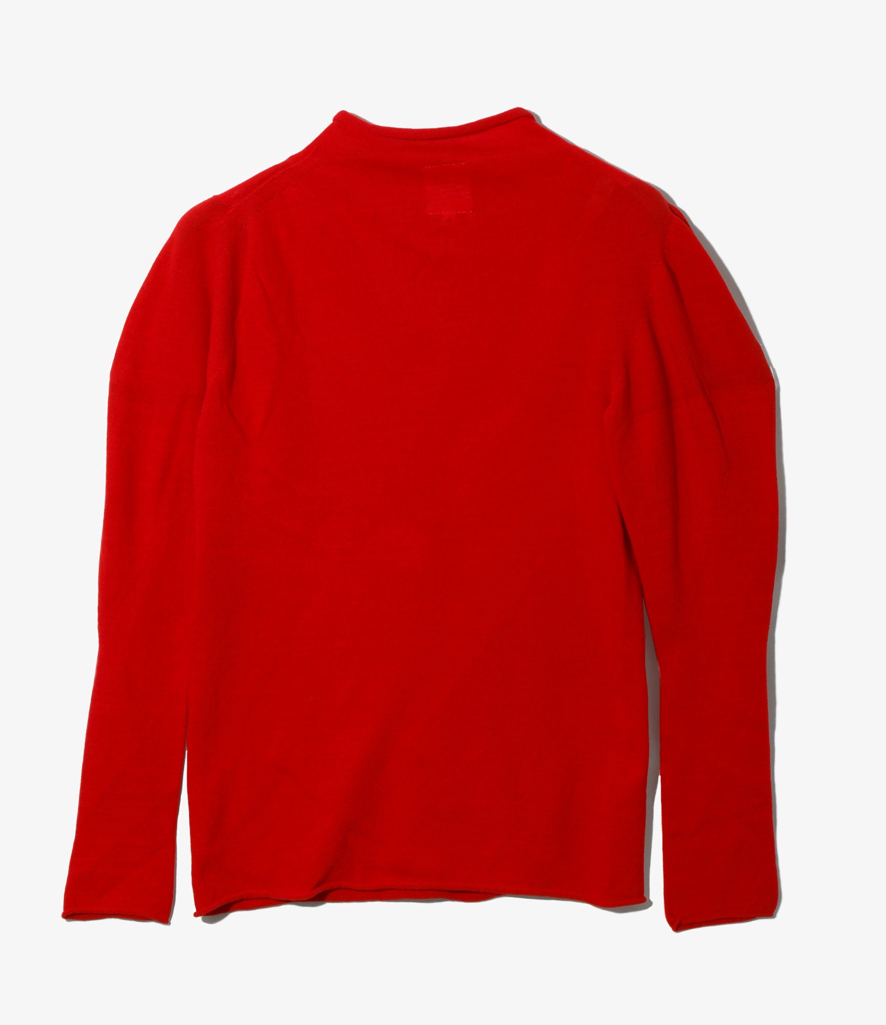 Women's Puff Sleeve Sweater - Red - Sheer