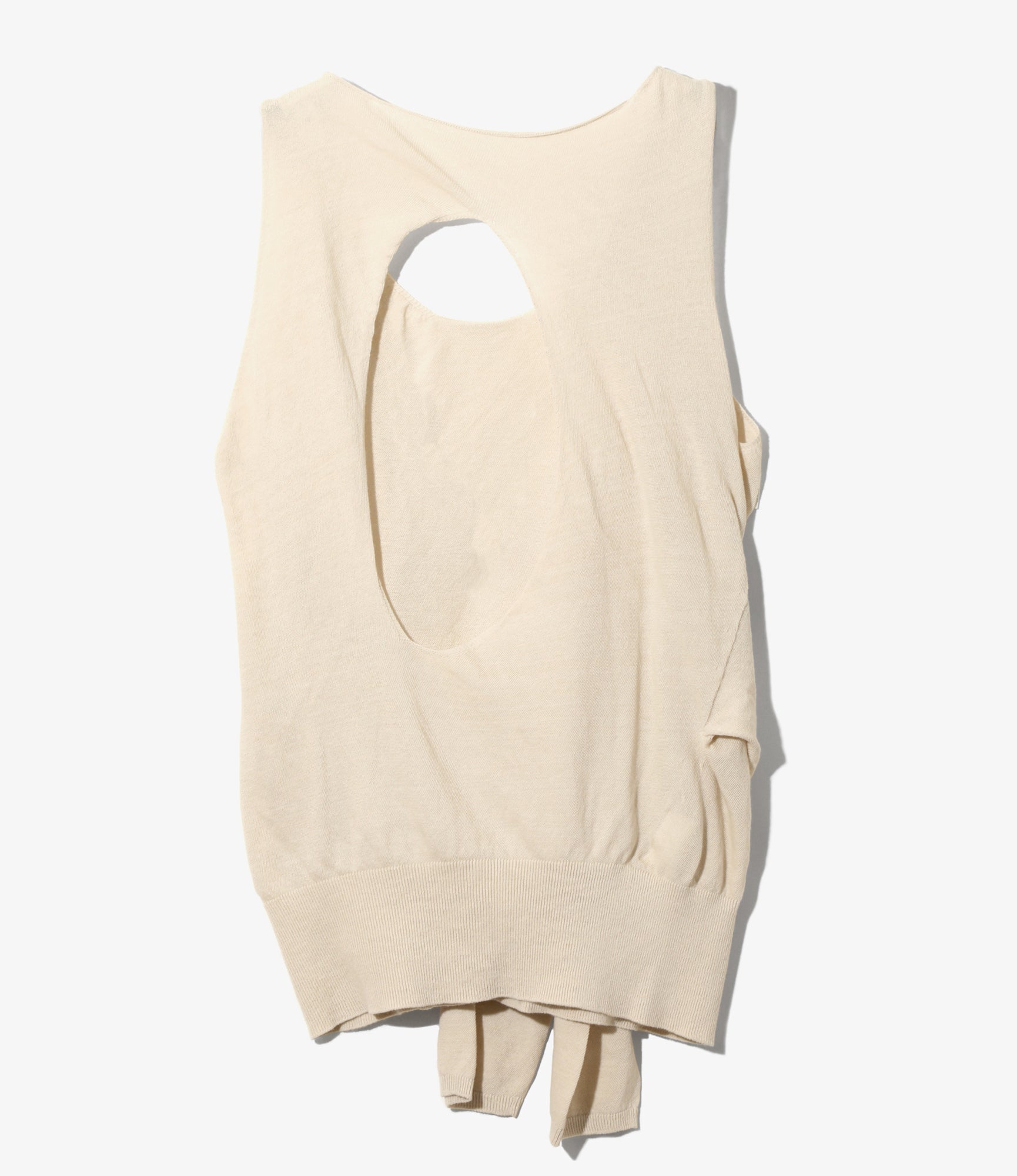 Women's Knot Tank Top - Ivory - Sheer