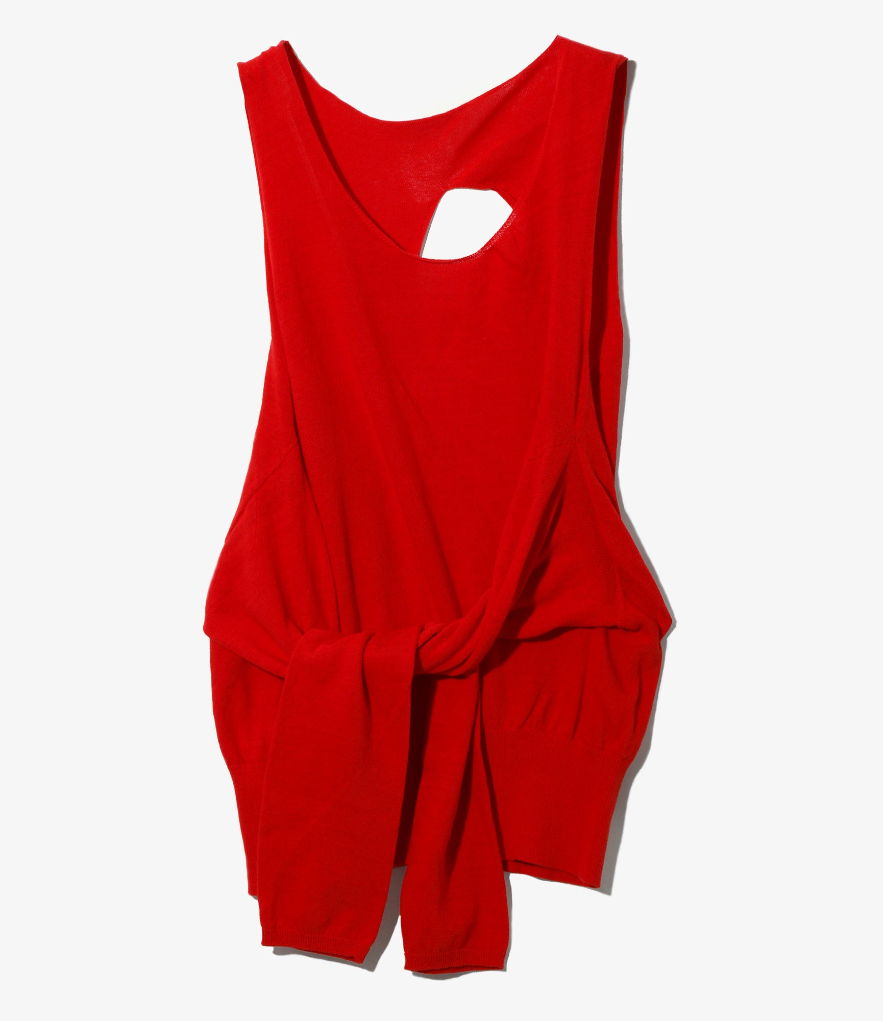 Women's Knot Tank Top - Red - Sheer
