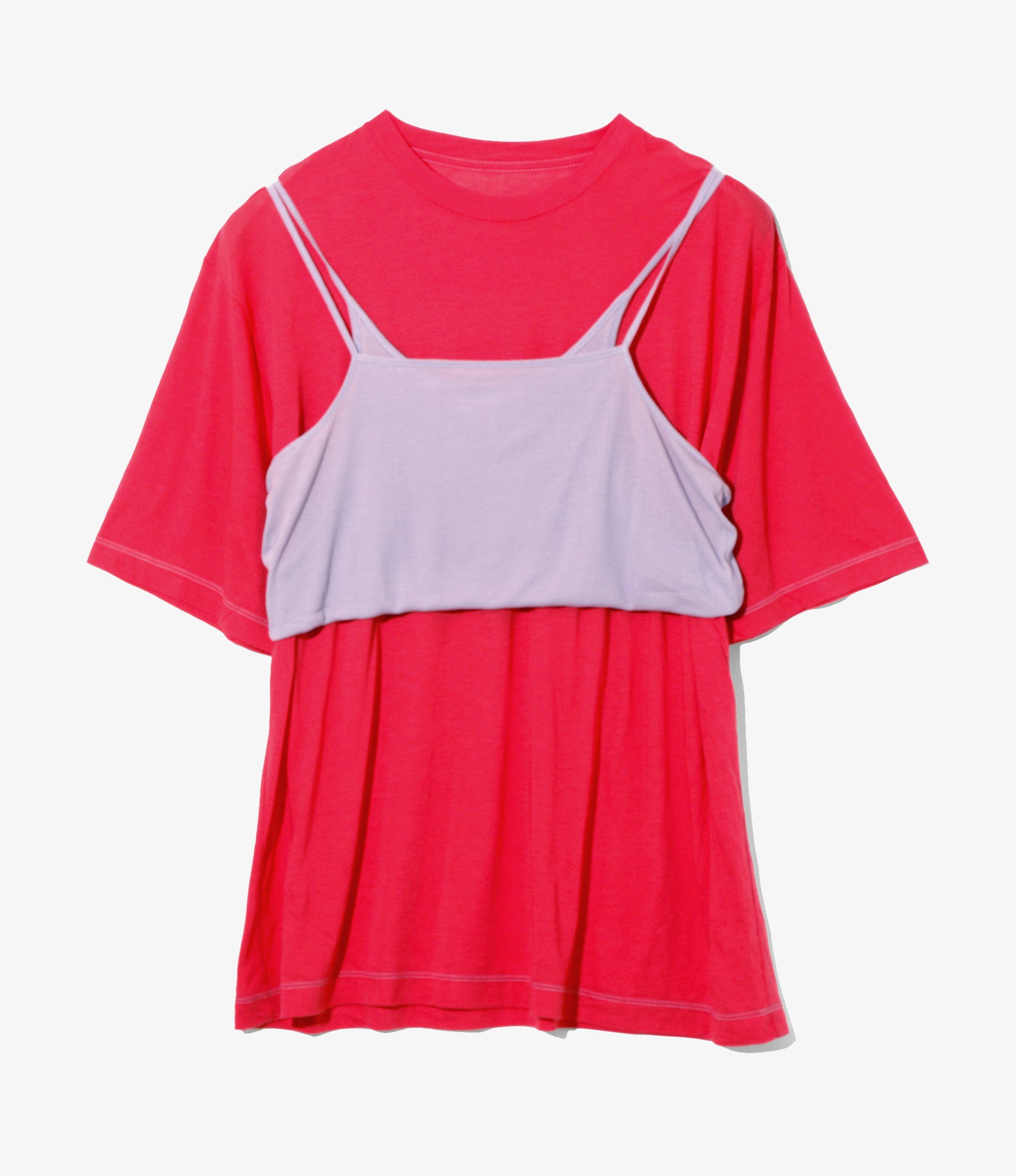Women's Camisole Top & Loose-fitting Tee - Red - Unit Tops