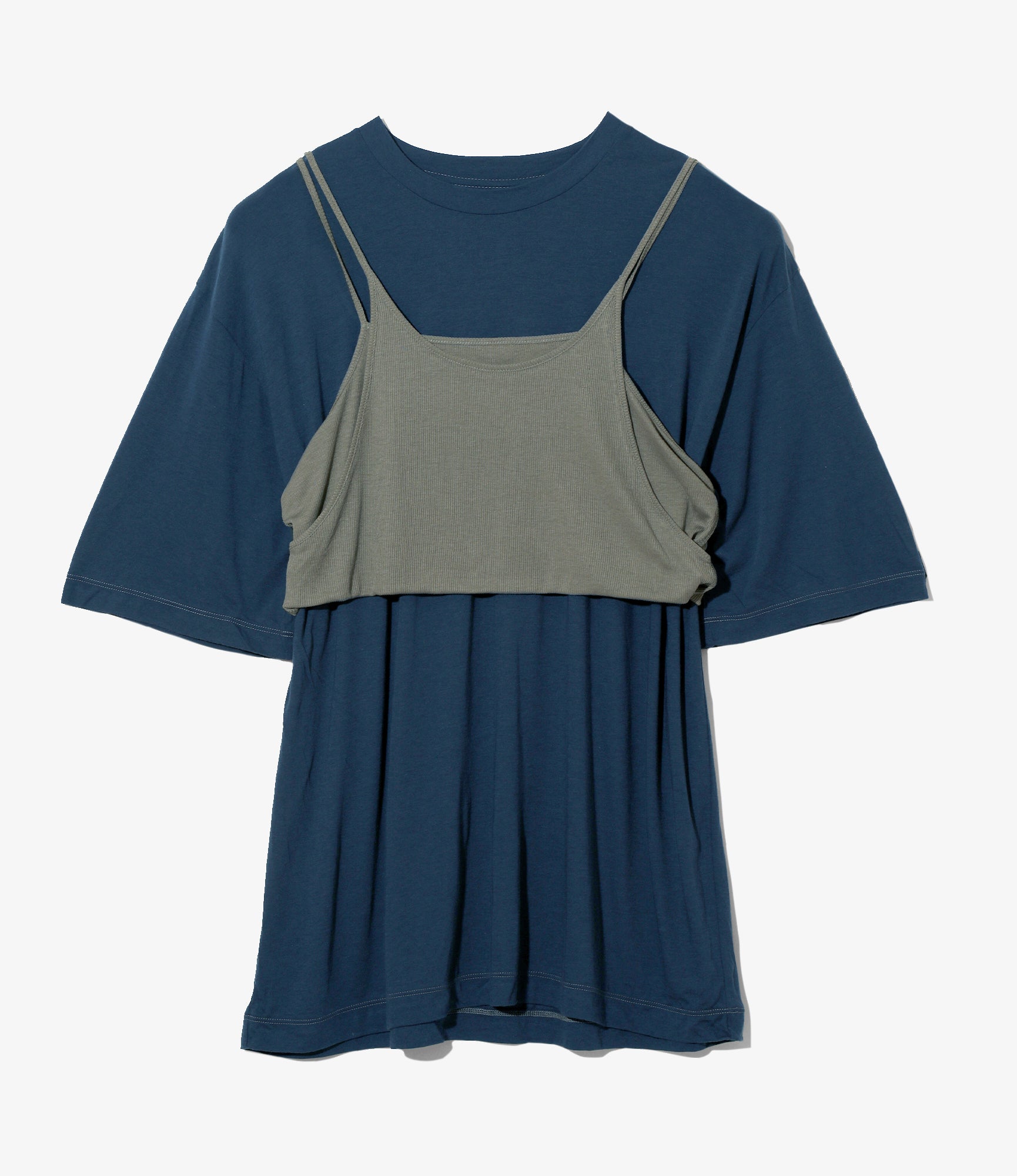 Women's Camisole Top & Loose-fitting Tee - Navy - Unit Tops