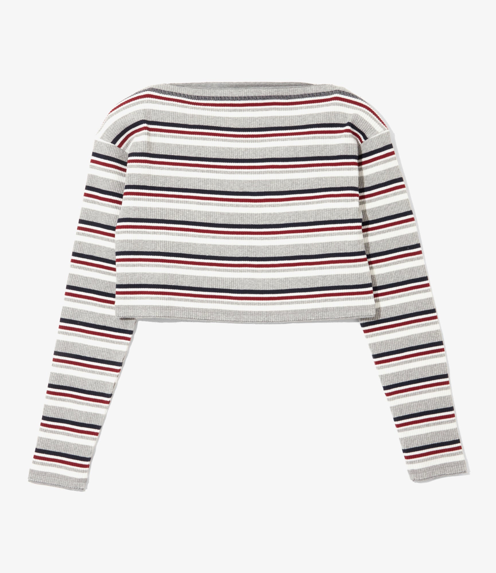 Women's Two-Ways Spencer Basque Shirt - H. Grey - Random Stripe