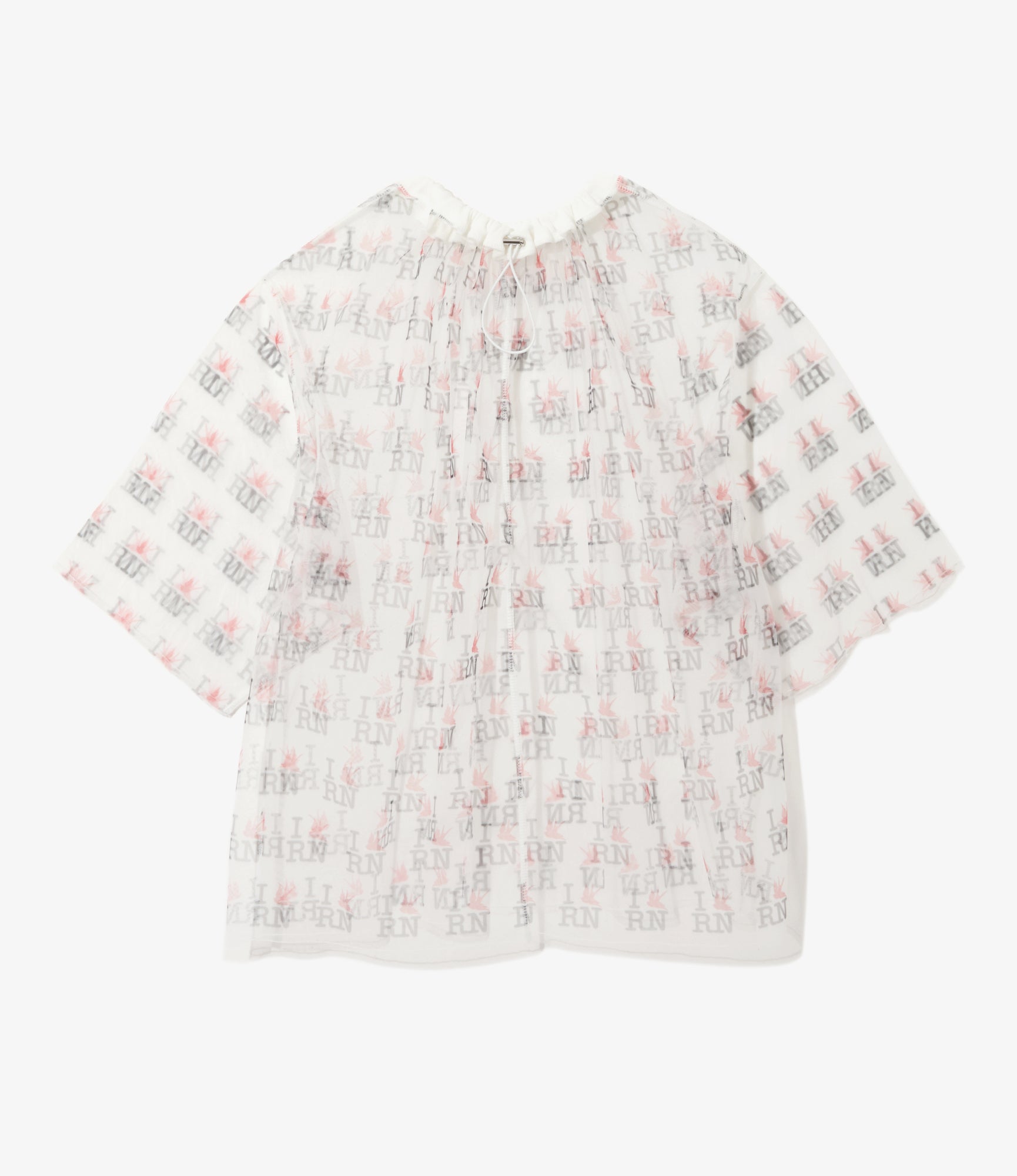 Women's Crew Neck Shirt - Off White - Original Printed Tulle