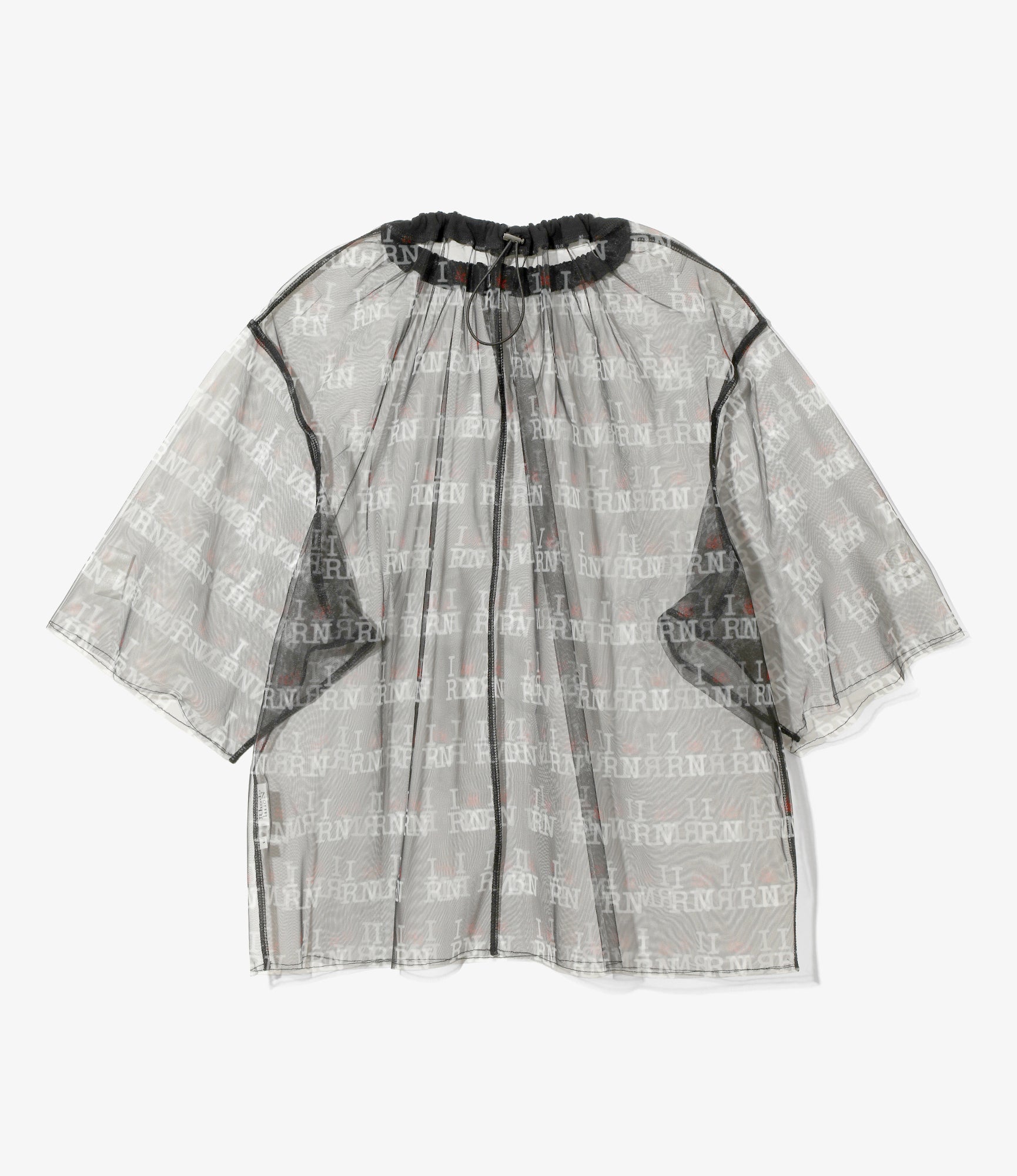 Women's Crew Neck Shirt - Black - Original Printed Tulle