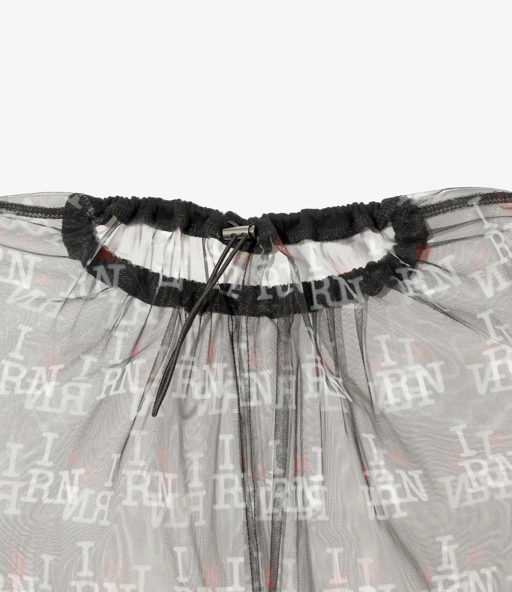 Women's Crew Neck Sleeveless Dress - Black - Original Printed Tulle