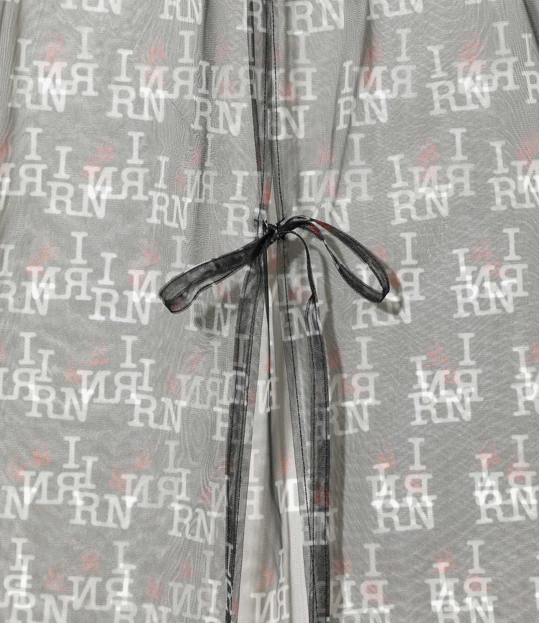 Women's Crew Neck Sleeveless Dress - Black - Original Printed Tulle