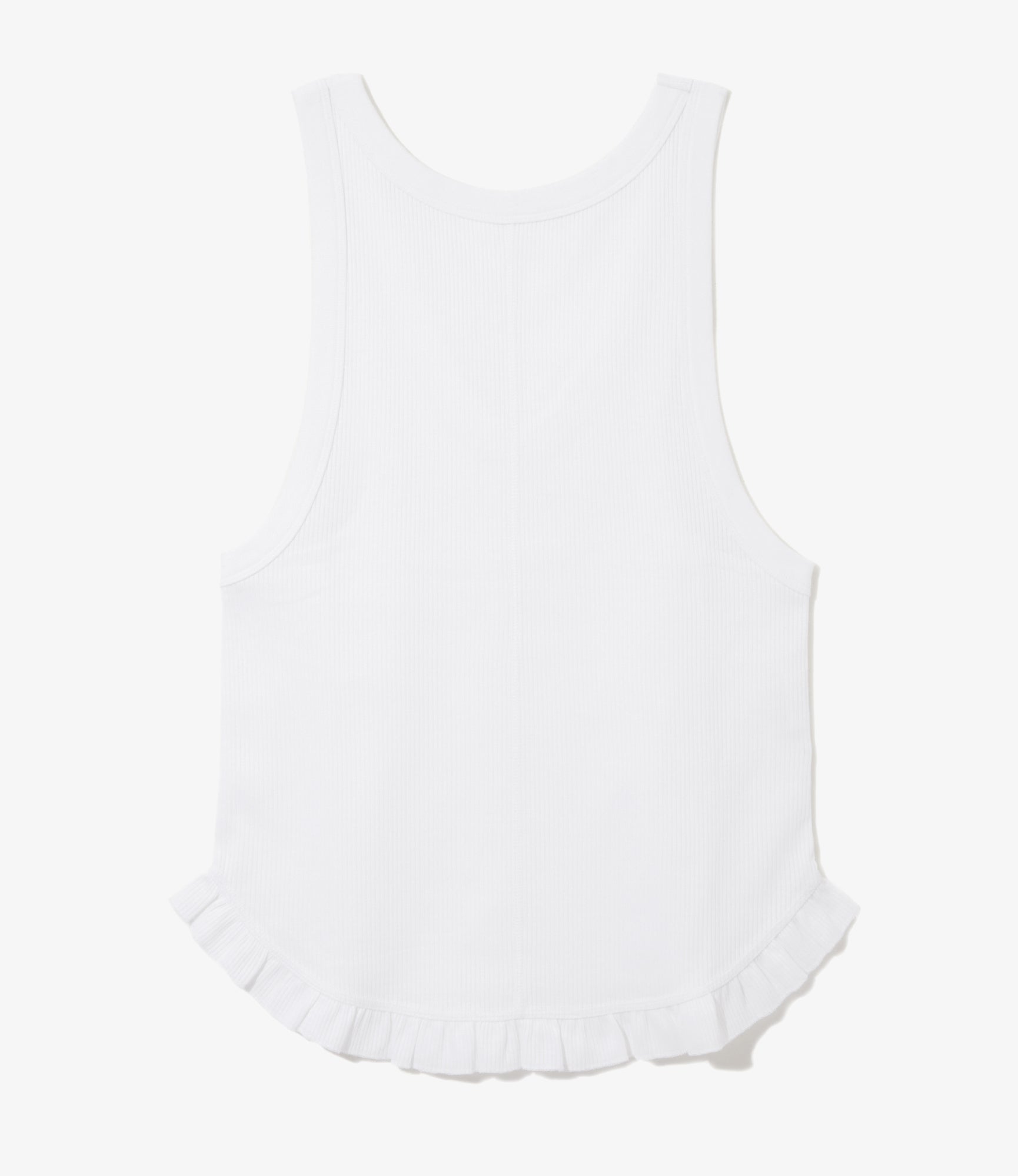 Women's Ribbed Frill Tank Top - White