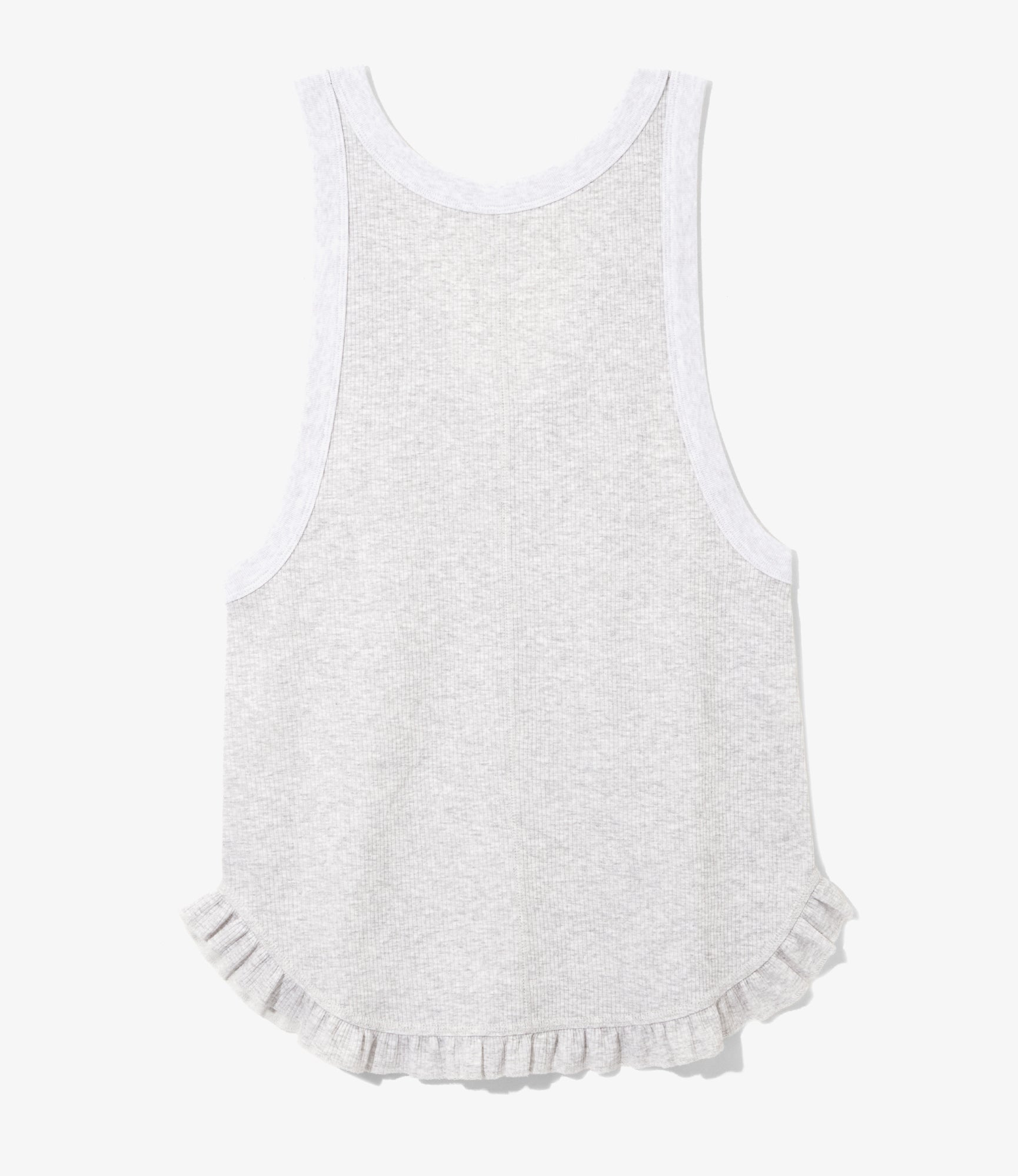 Women's Ribbed Frill Tank Top - H.Grey