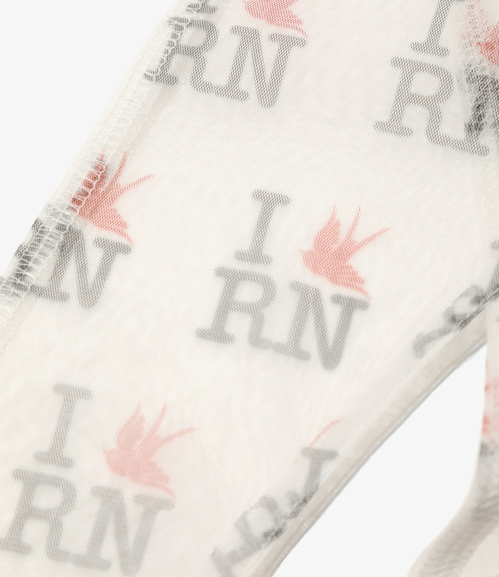 Women's Hoody Scarf - Off White - Original Printed Tulle