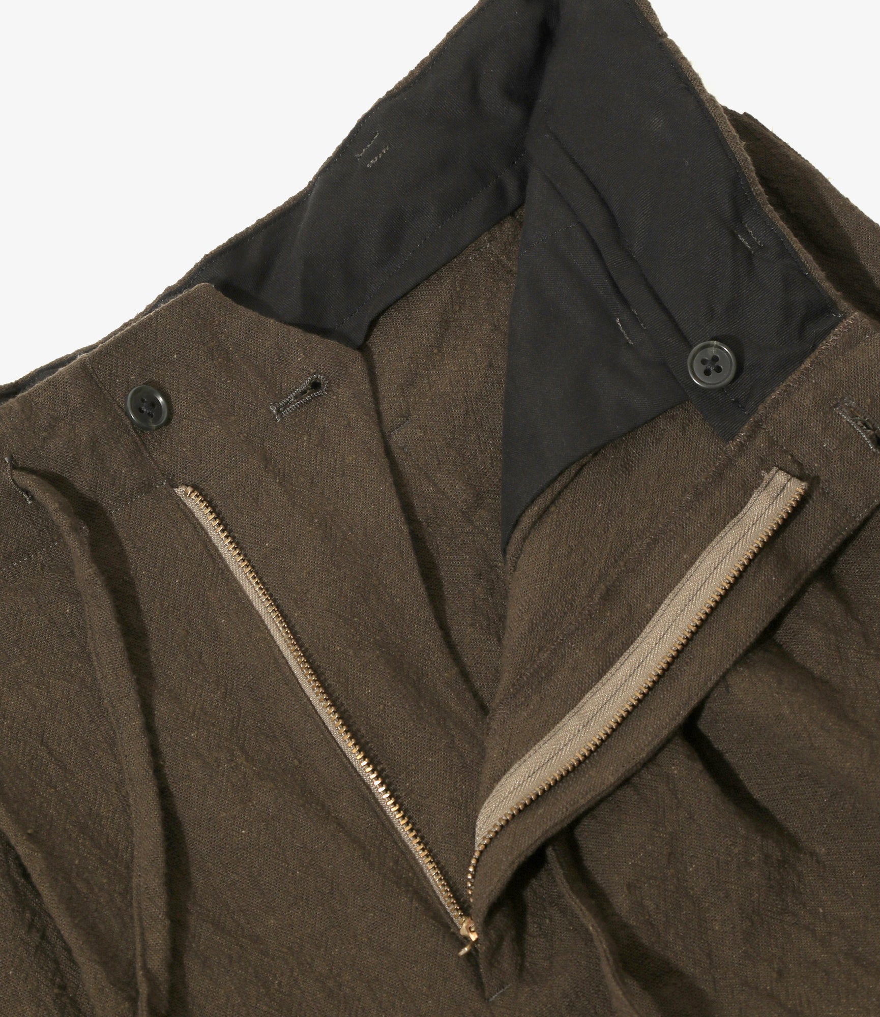 Hollywood Top Trouser - Olive - Slub Cloth