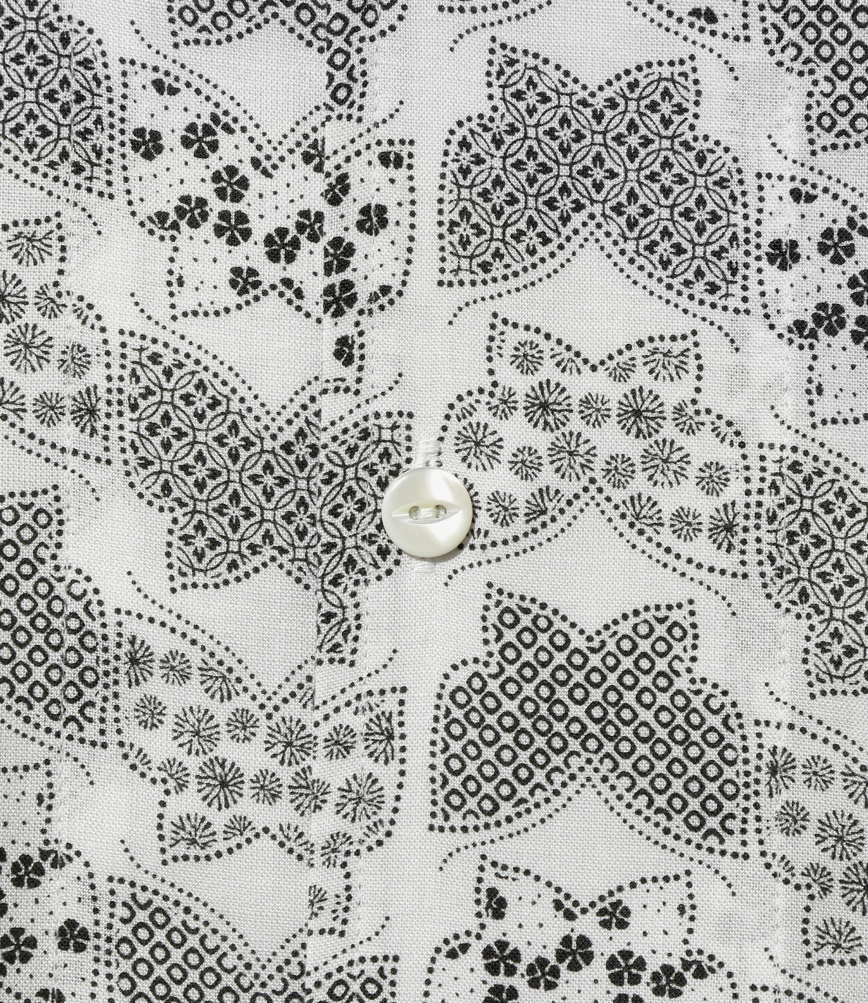 S/S Italian Collar Shirt - White - Papillon Print