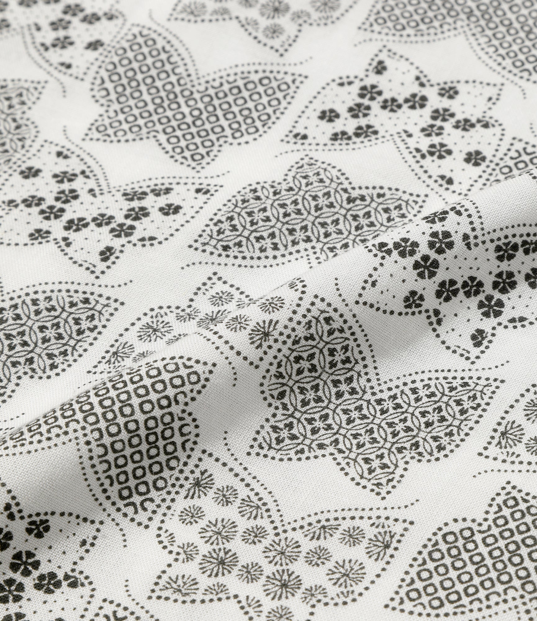 S/S Italian Collar Shirt - White - Papillon Print