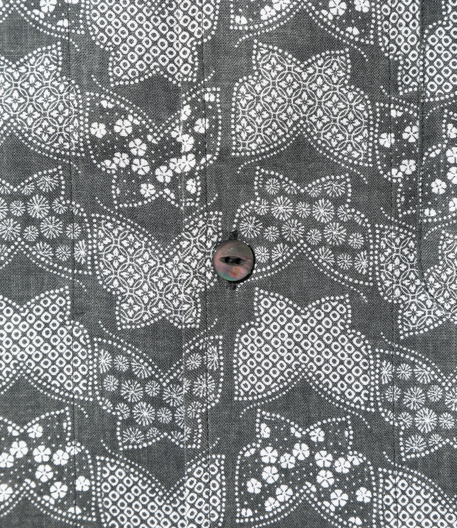 S/S Italian Collar Shirt - Charcoal - Papillon Print