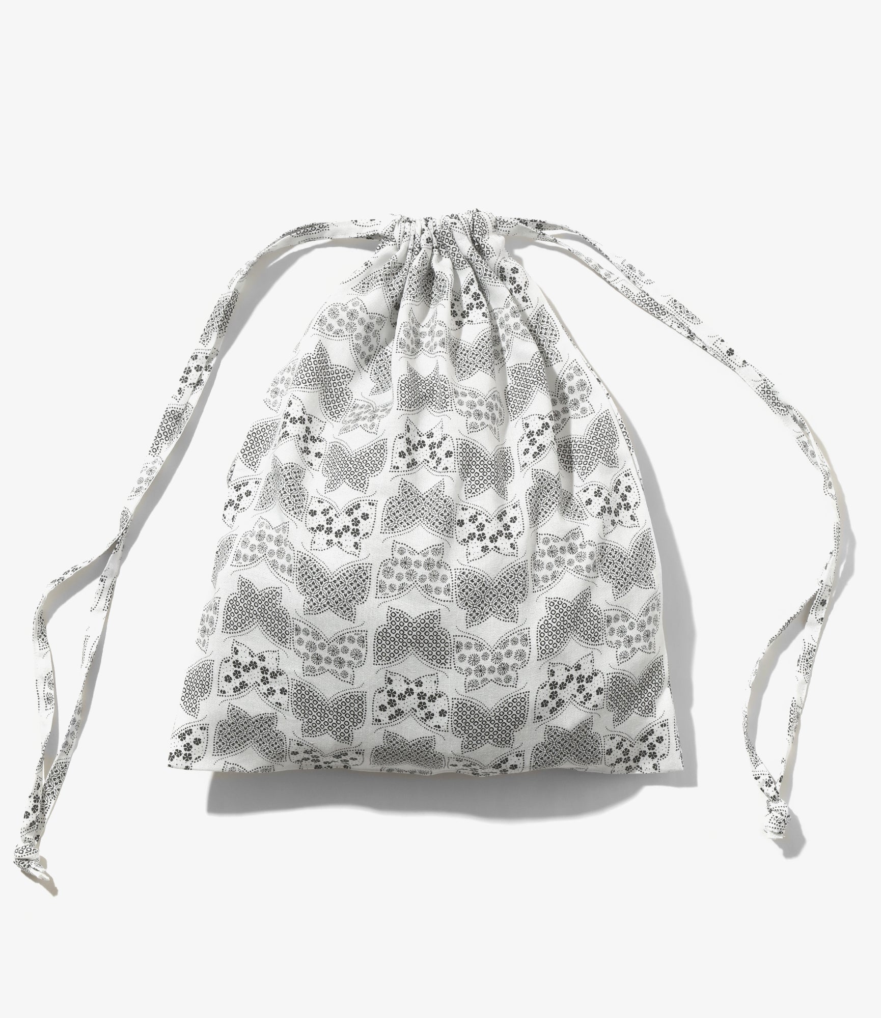 String Bag - White - Papillon Print