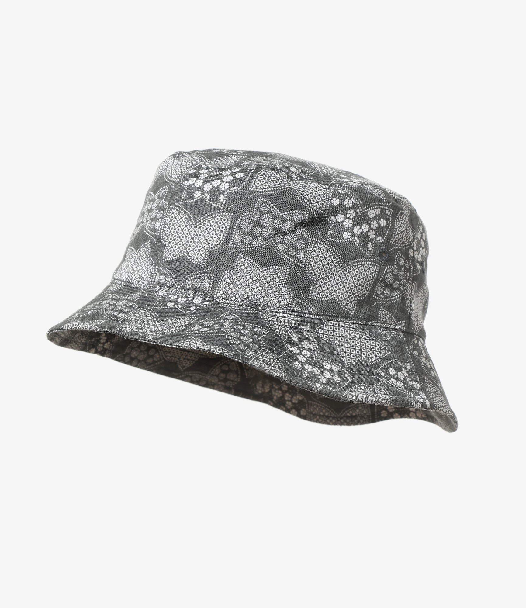 Bucket Hat - Charcoal - Papillon Print