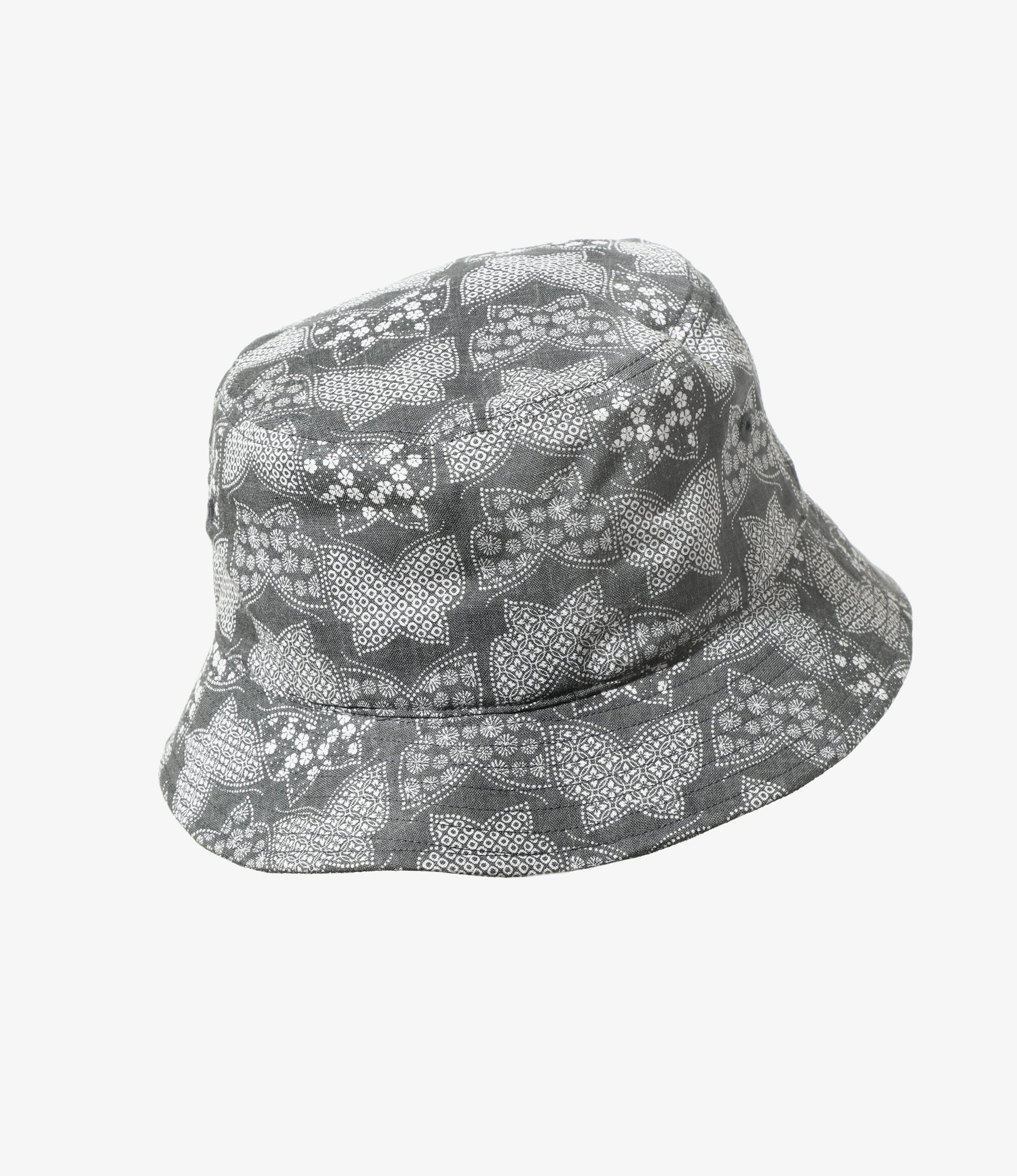 Bucket Hat - Charcoal - Papillon Print